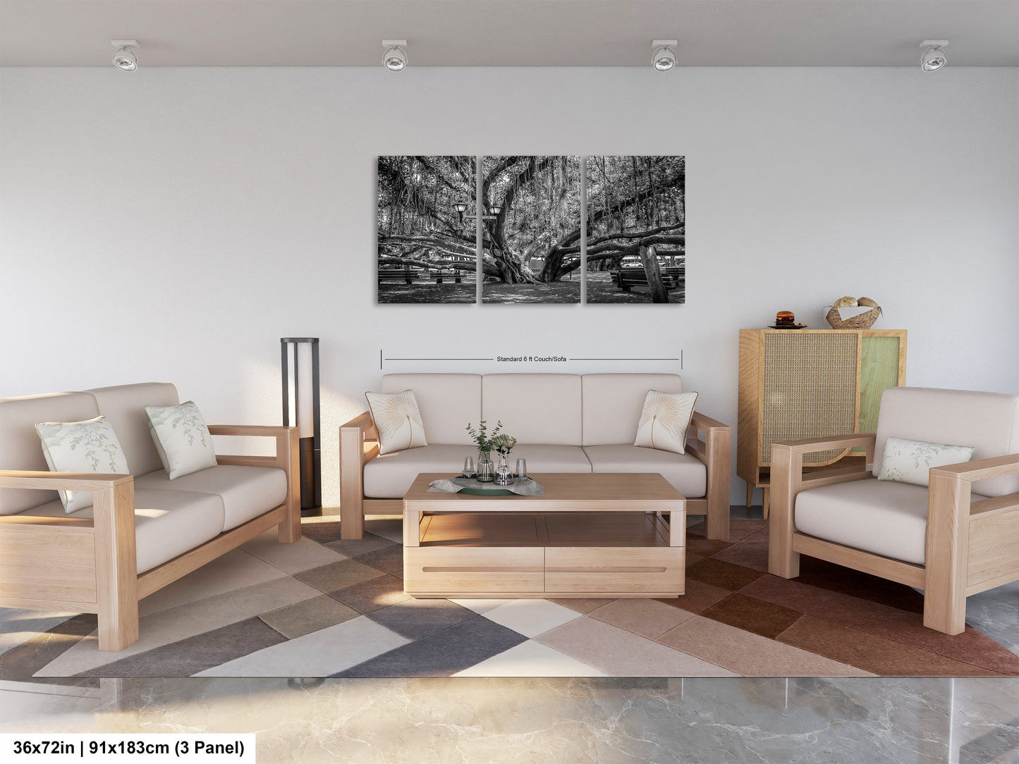 a living room with two couches and a coffee table