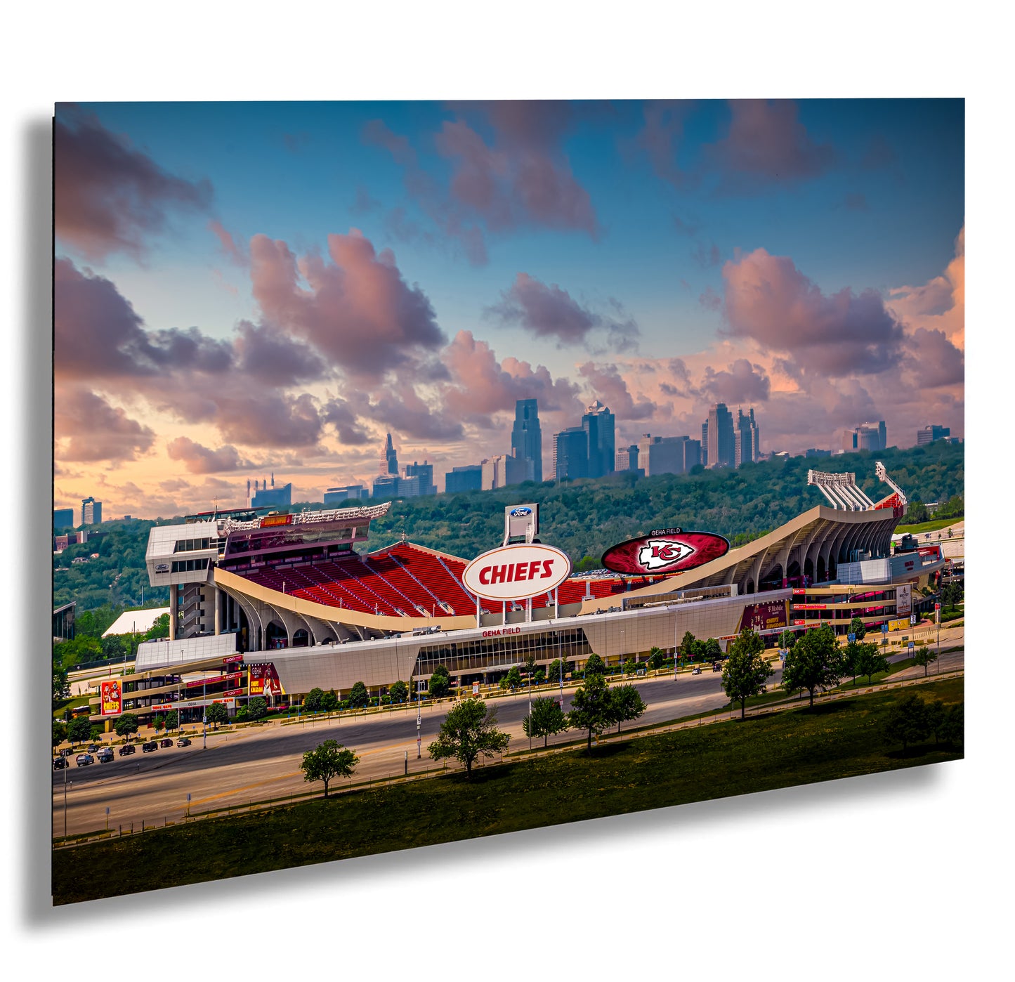 a picture of a stadium with a sky background