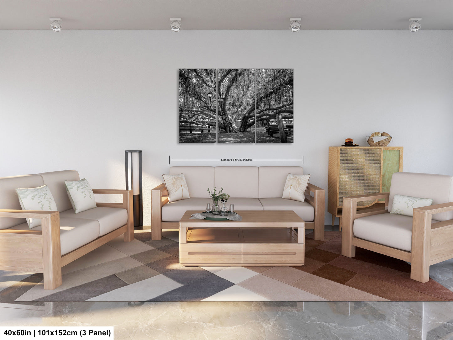 a black and white photo of a living room