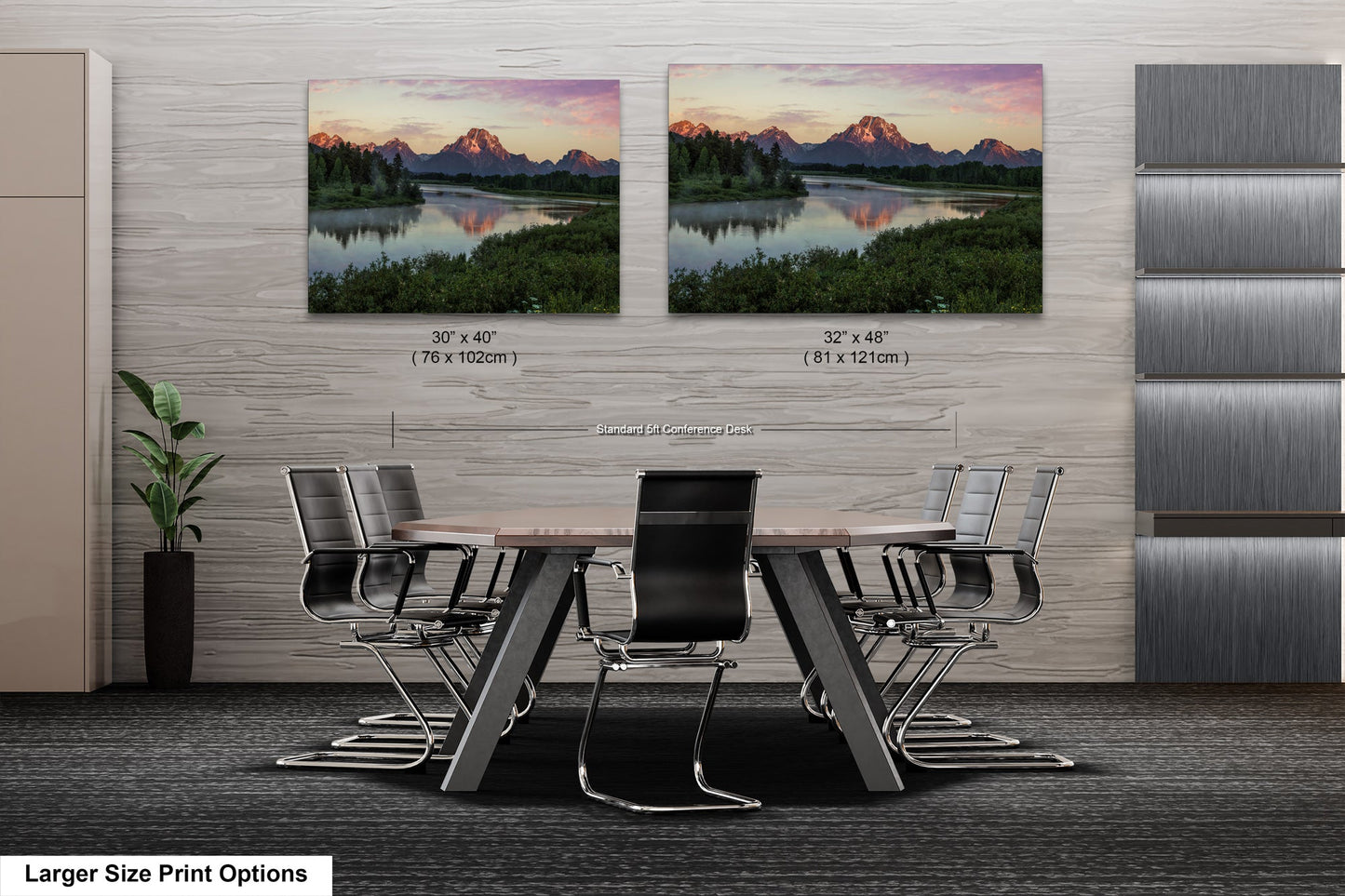 a dining room with a table and chairs