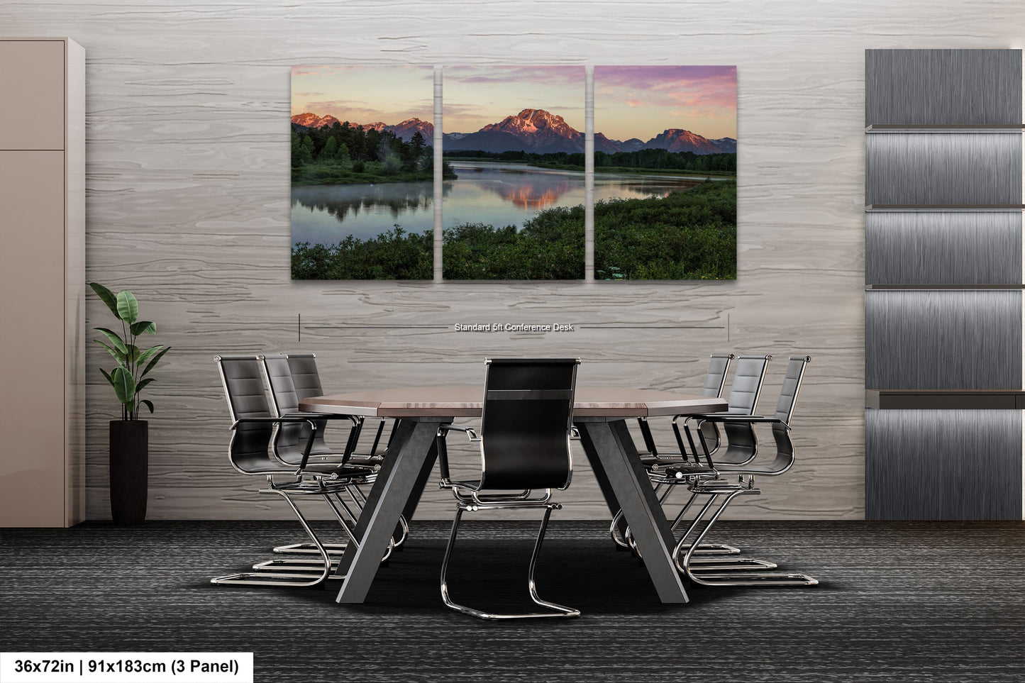 a dining room with a table and chairs