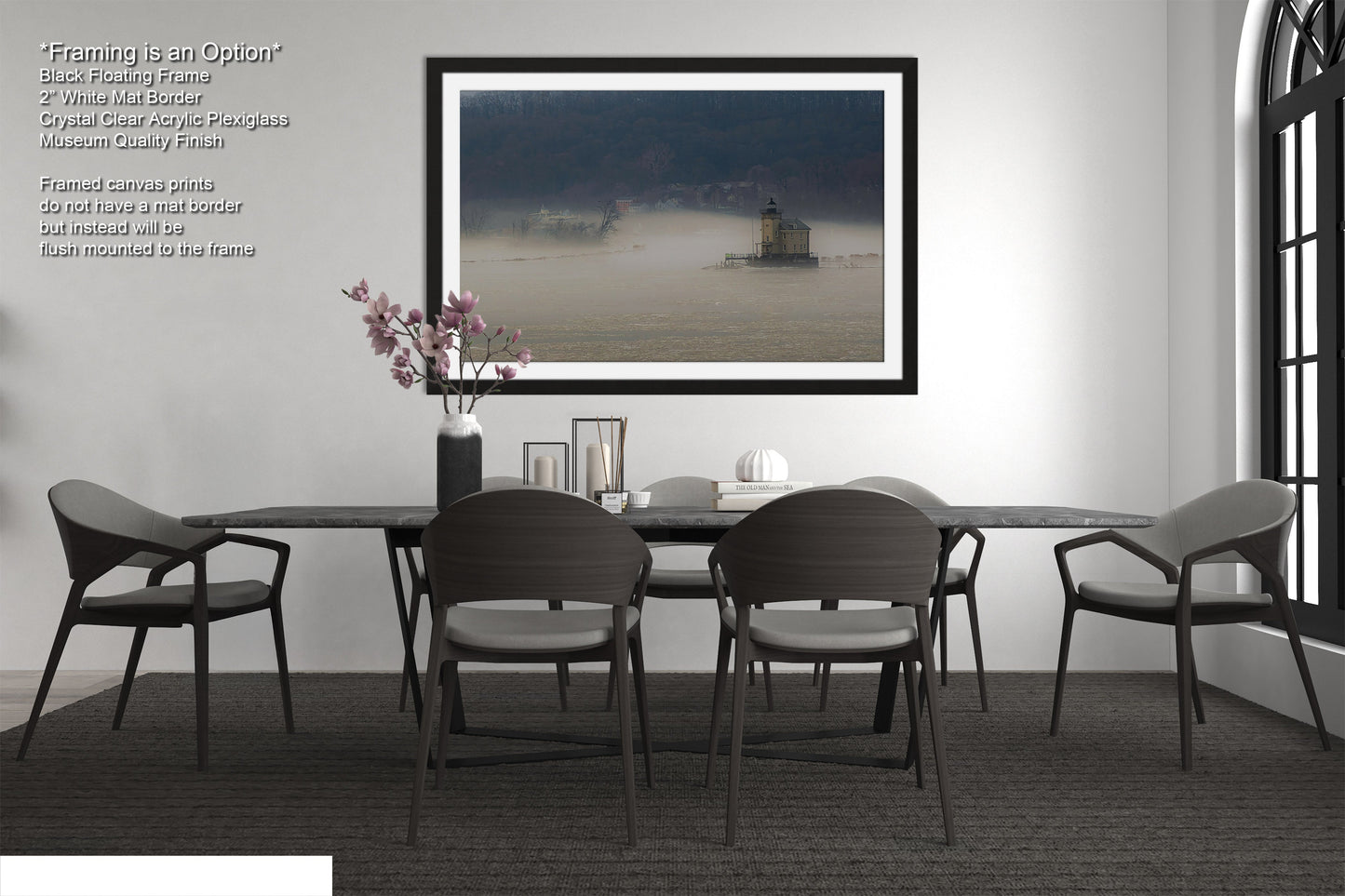 a picture of a dining room with a table and chairs