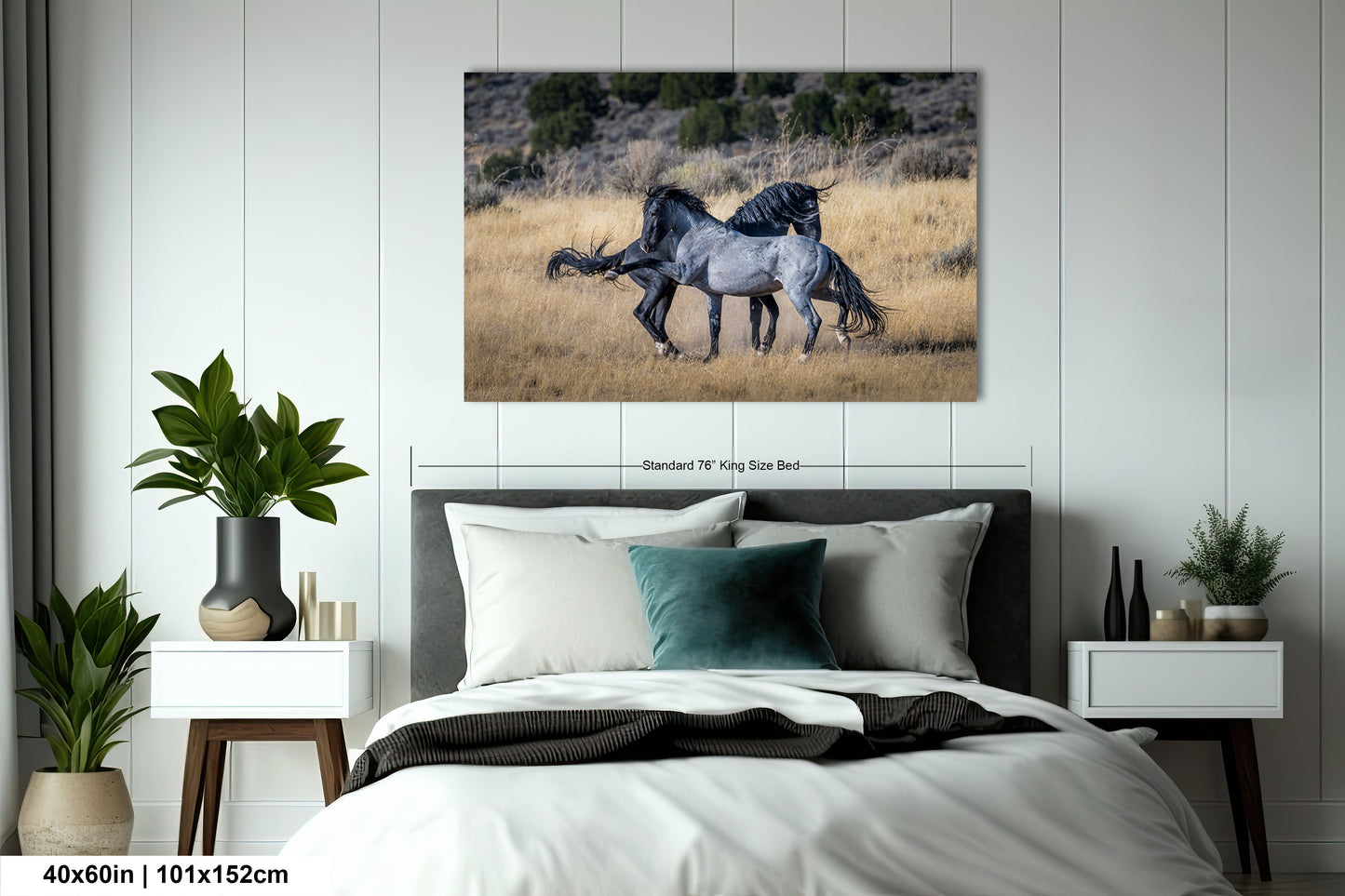 a couple of horses running across a field
