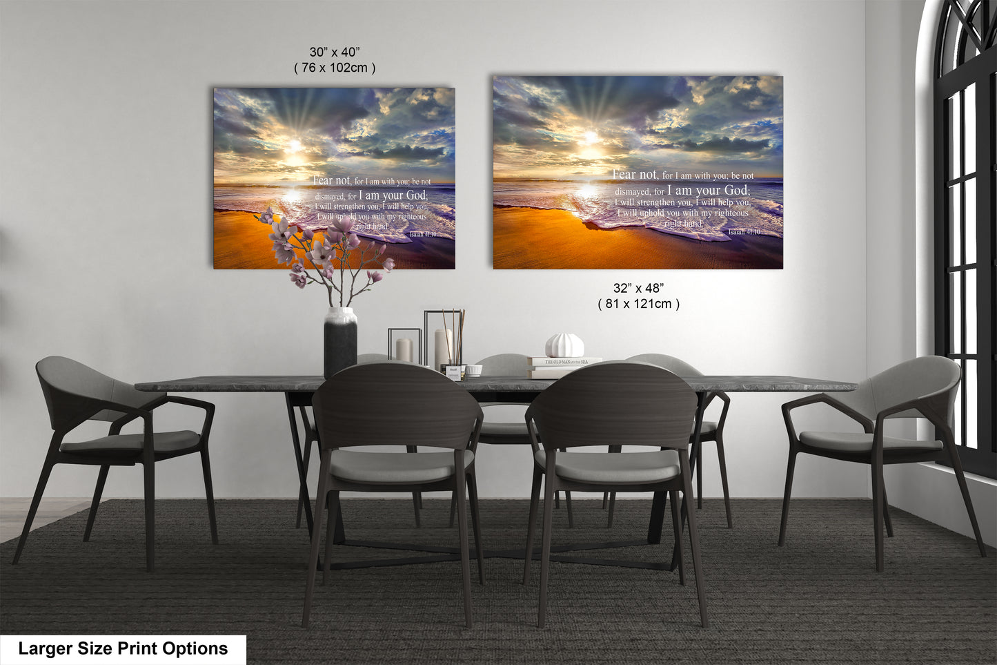 a dining room with a table and chairs