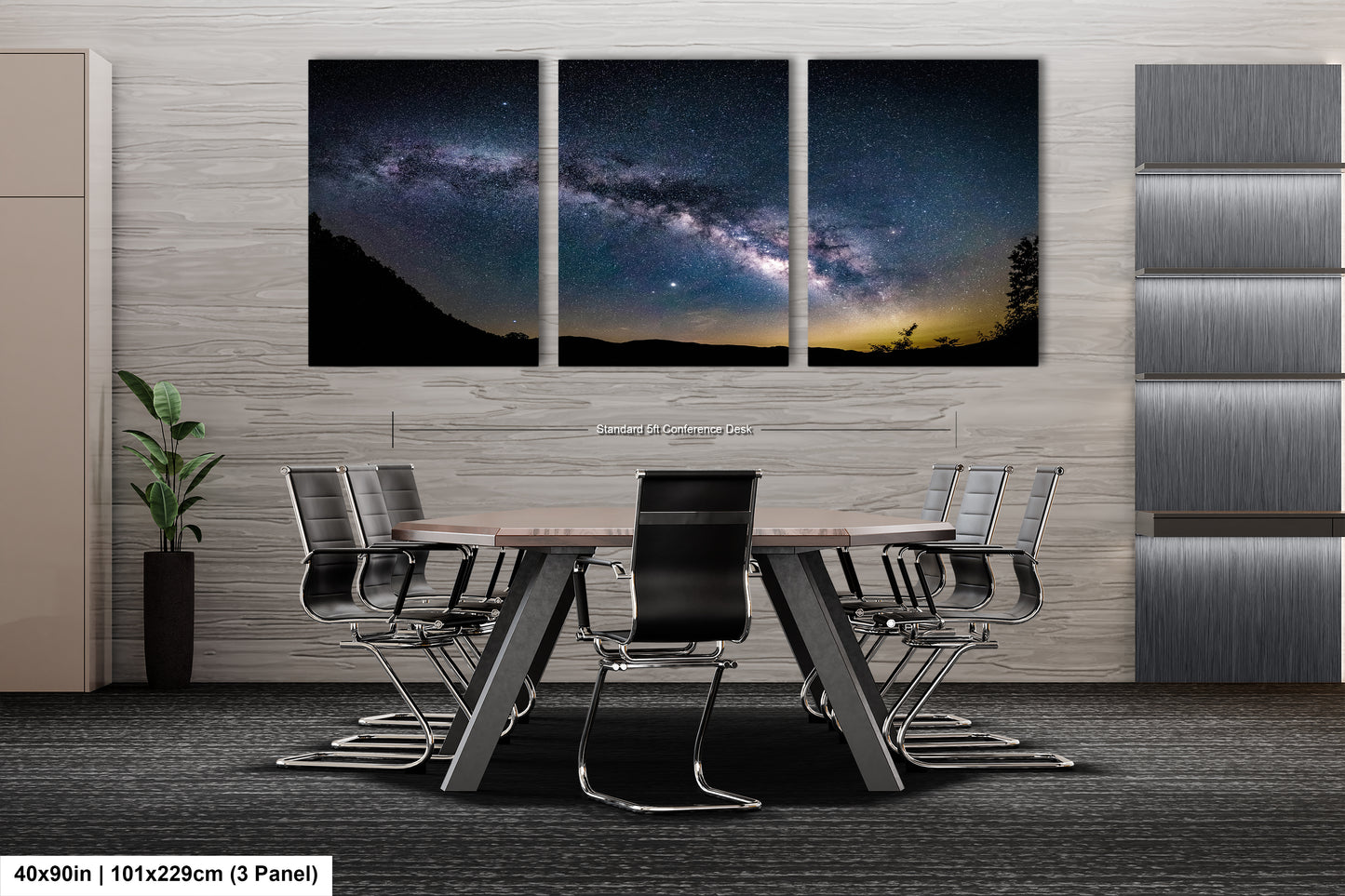 a dining room with a table and chairs