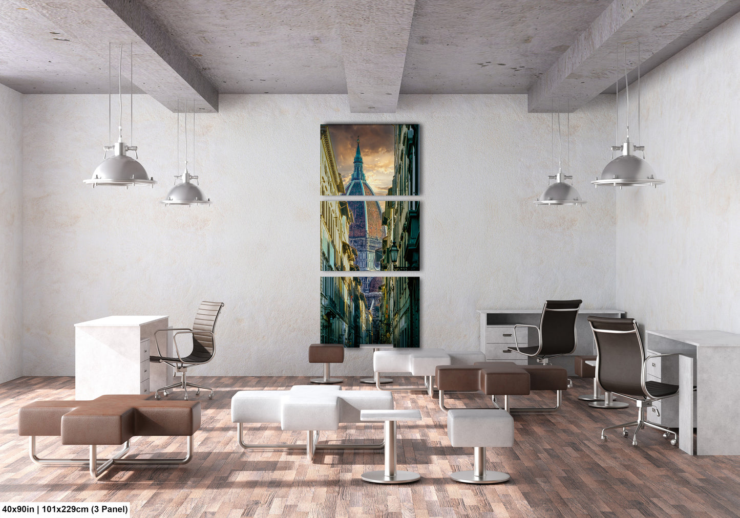 a room with a lot of chairs and desks