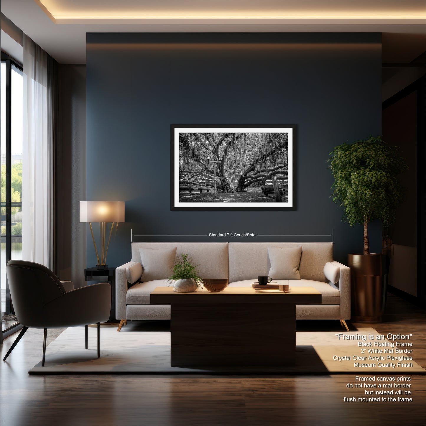a black and white photo of a living room