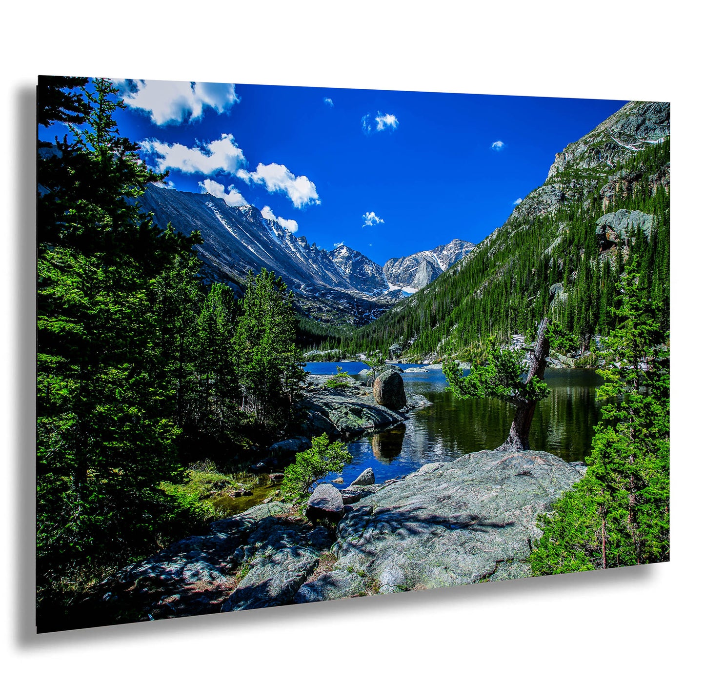 Rocky Mountains canvas, Estes Park Mills Lake print, Rocky Mountain National Park, Colorado lake, mountain lake, large framed artwork