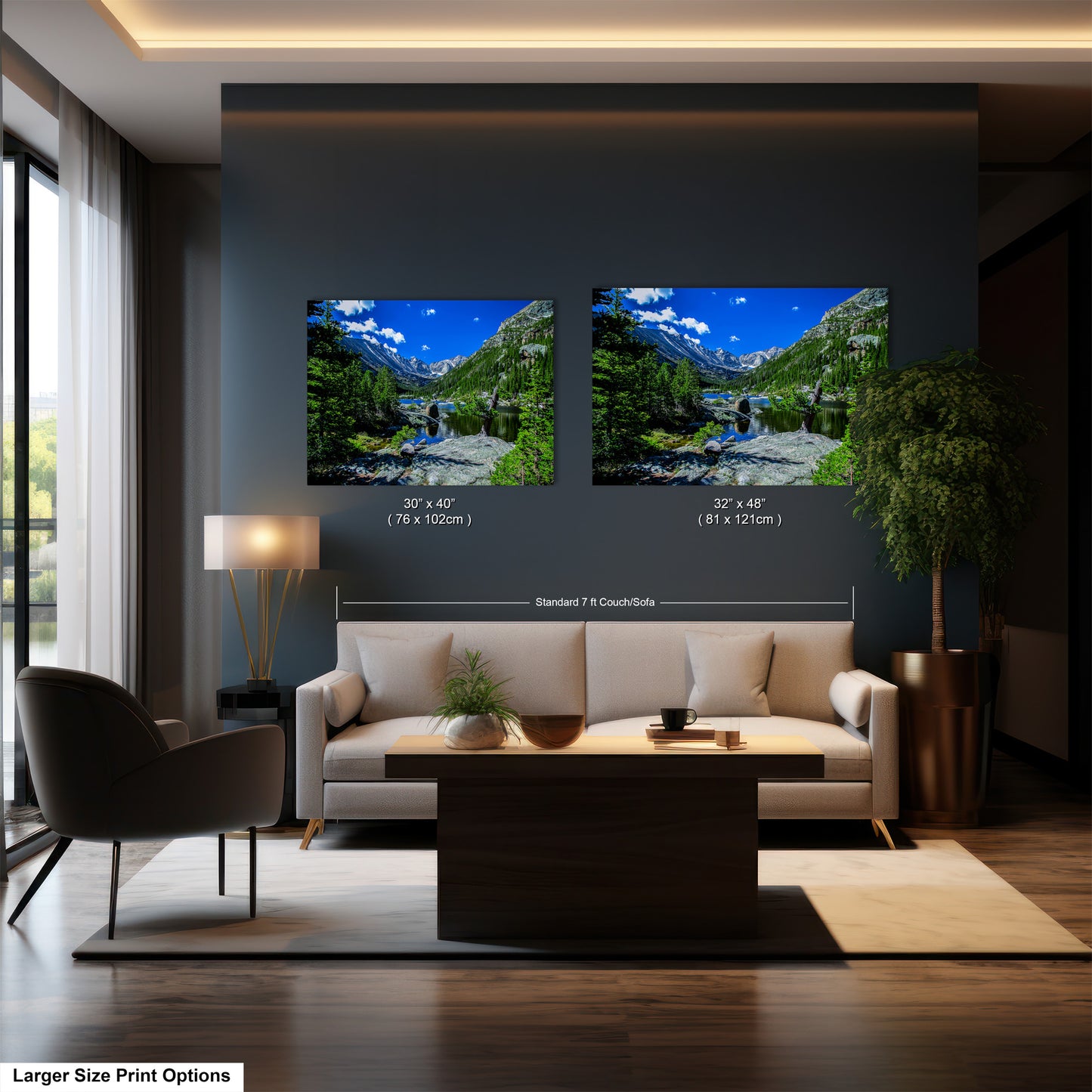 Rocky Mountains canvas, Estes Park Mills Lake print, Rocky Mountain National Park, Colorado lake, mountain lake, large framed artwork
