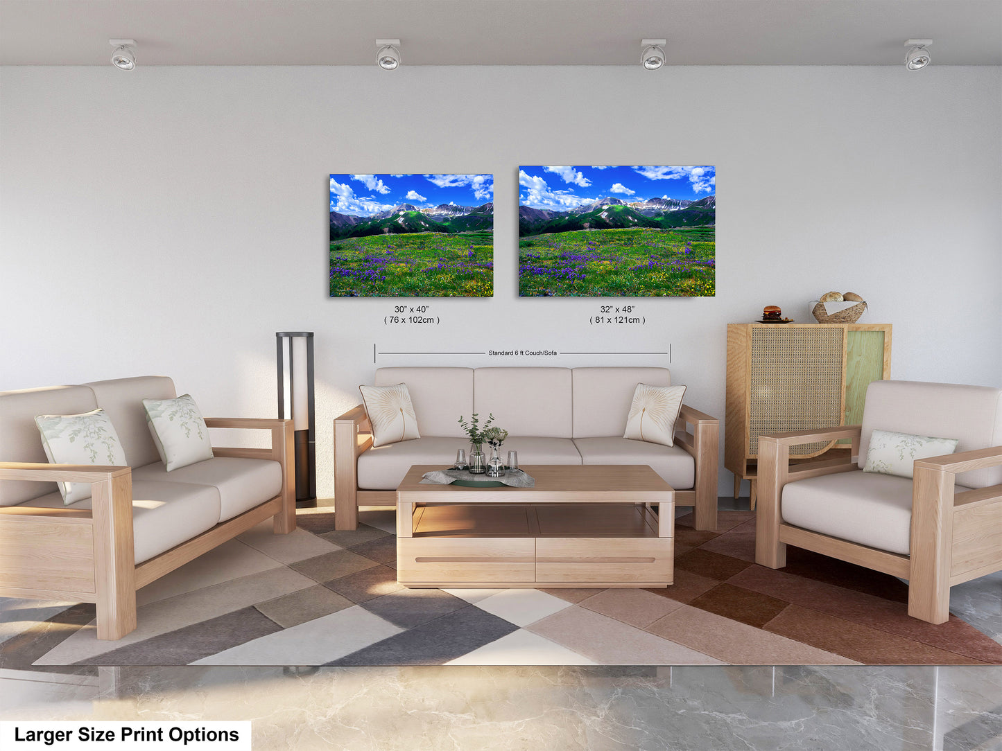 Mountain wildflower picture, Colorado wall art, aspen wildflowers, bedroom wall art, 3 piece wall art canvas