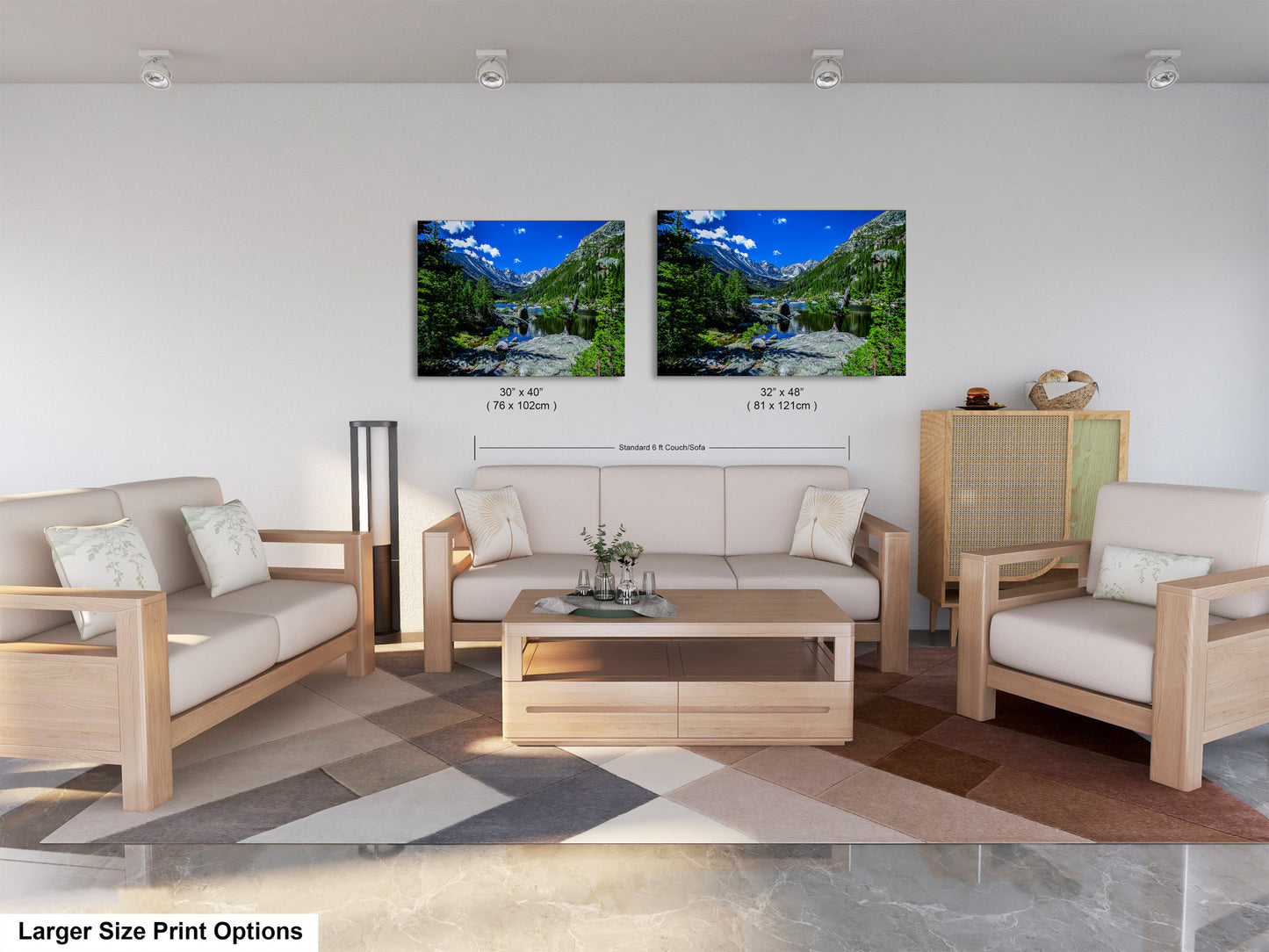 Rocky Mountains canvas, Estes Park Mills Lake print, Rocky Mountain National Park, Colorado lake, mountain lake, large framed artwork