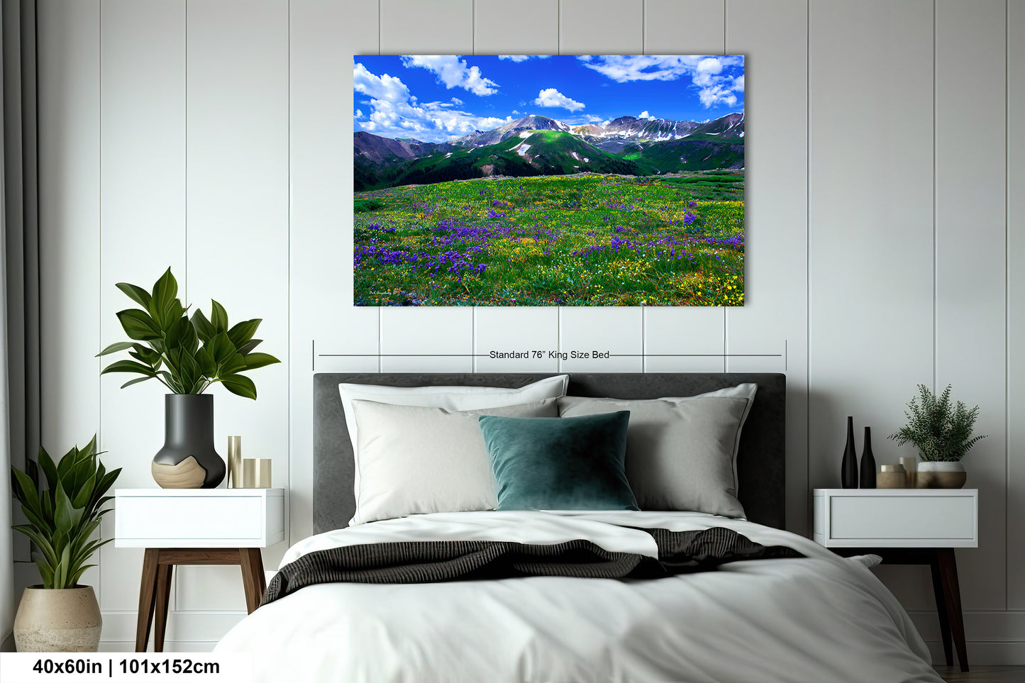 Mountain wildflower picture, Colorado wall art, aspen wildflowers, bedroom wall art, 3 piece wall art canvas
