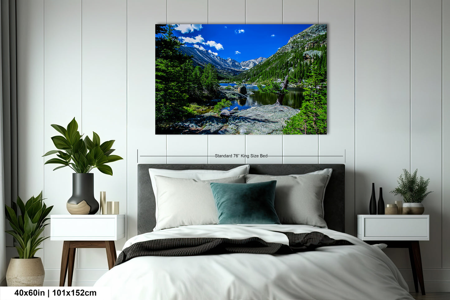 Rocky Mountains canvas, Estes Park Mills Lake print, Rocky Mountain National Park, Colorado lake, mountain lake, large framed artwork