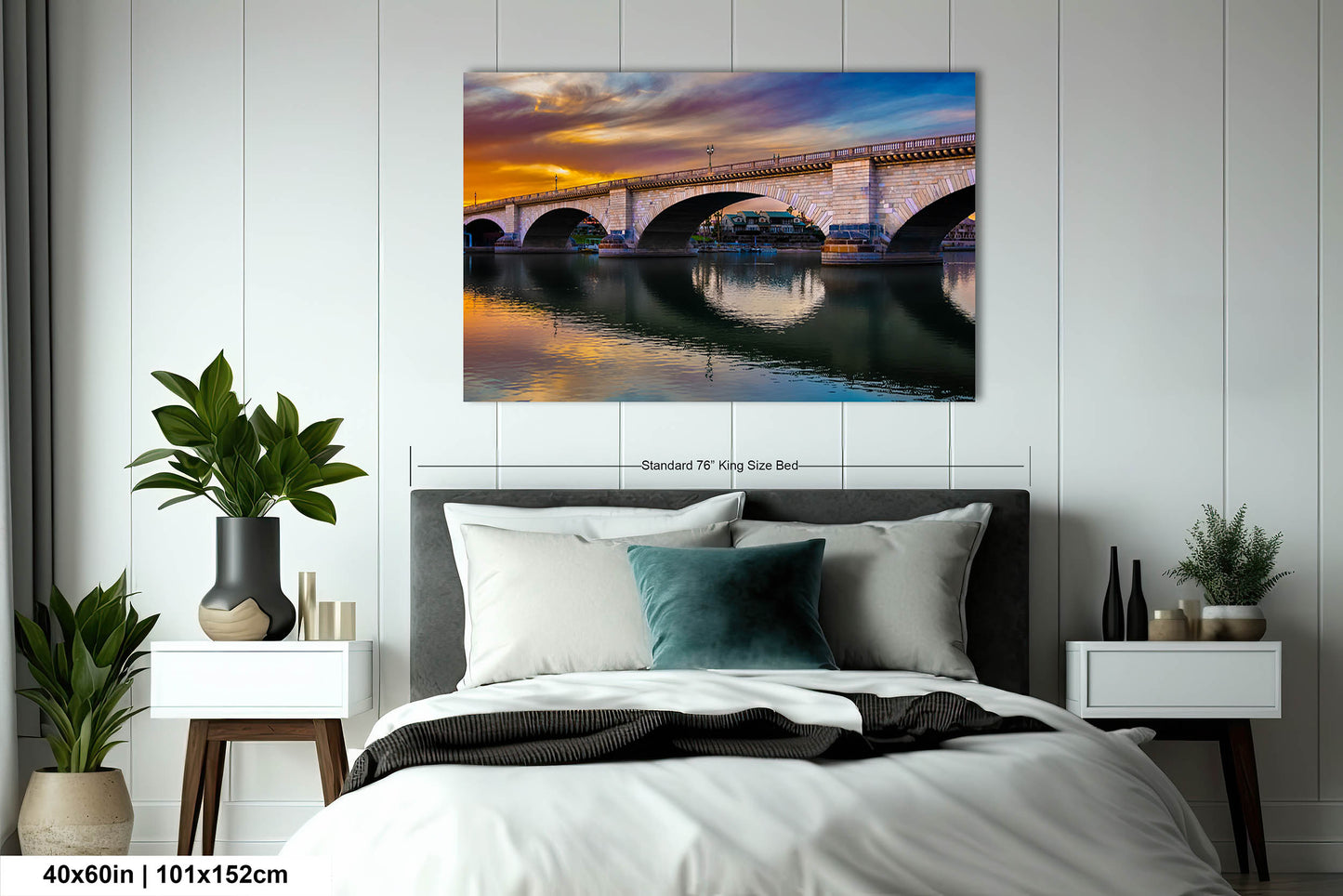 Lakefront Legacy: London Bridge Photography Lake Havasu City Arizona Canvas Print Home Decor