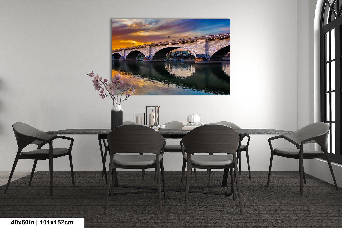 Lakefront Legacy: London Bridge Photography Lake Havasu City Arizona Canvas Print Home Decor