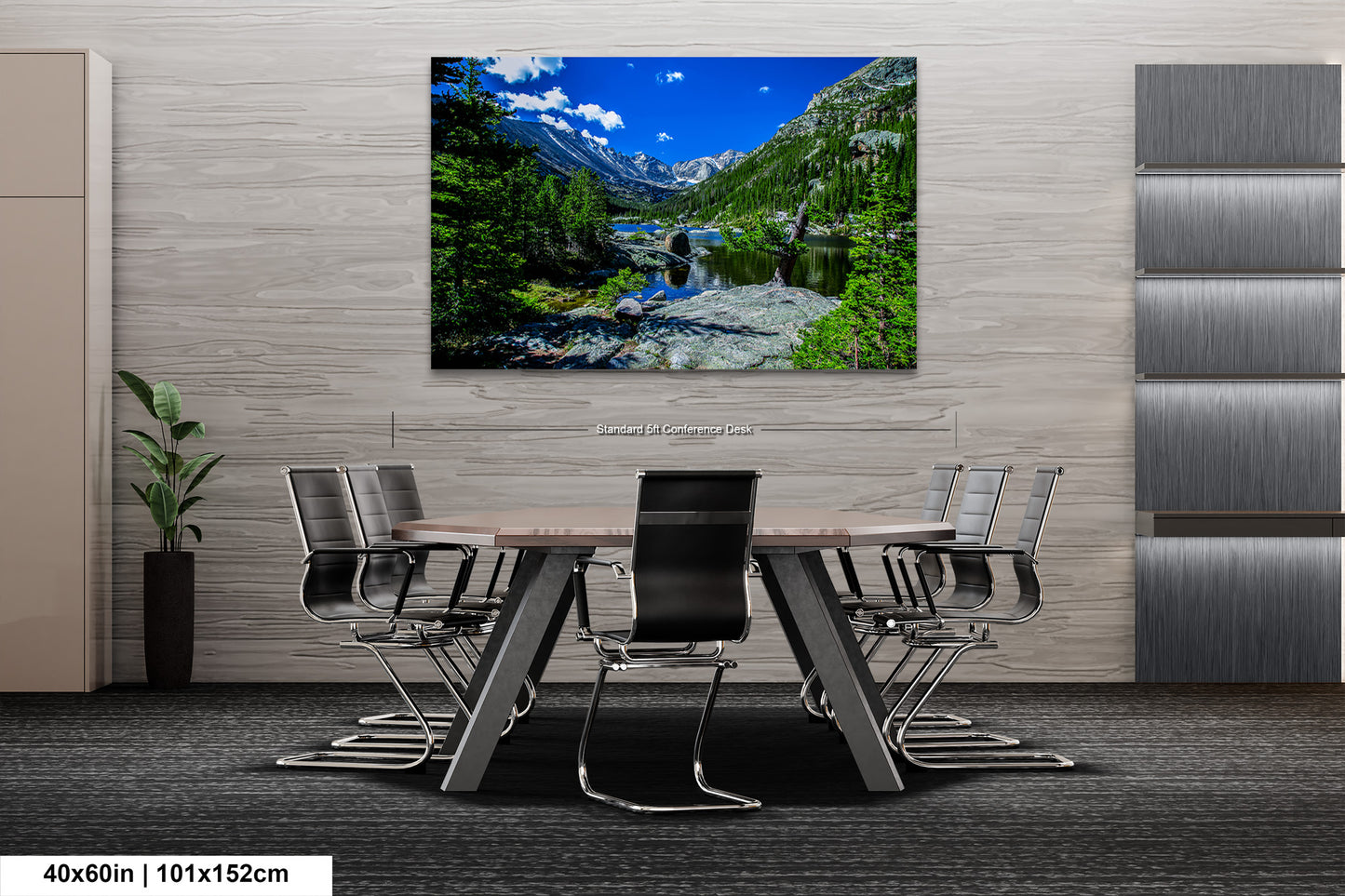 Rocky Mountains canvas, Estes Park Mills Lake print, Rocky Mountain National Park, Colorado lake, mountain lake, large framed artwork
