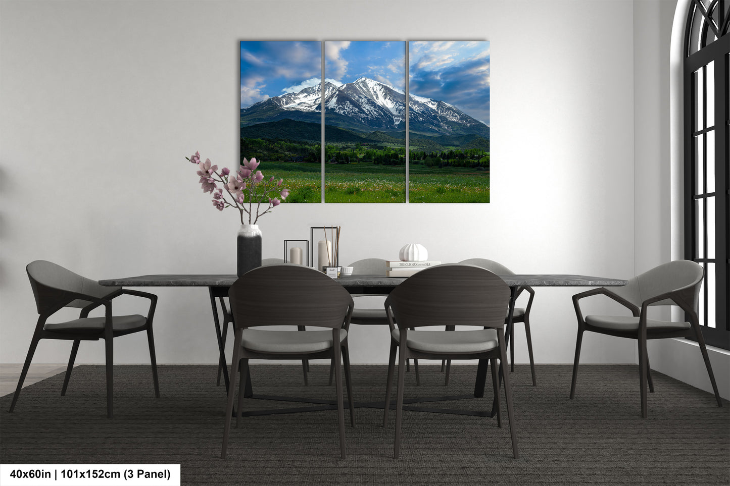 Mt. Sopris picture, Colorado mountain art, Aspen Colorado, Mt. Sopris Carbondale, Colorado photography, extra large wall art, triptych