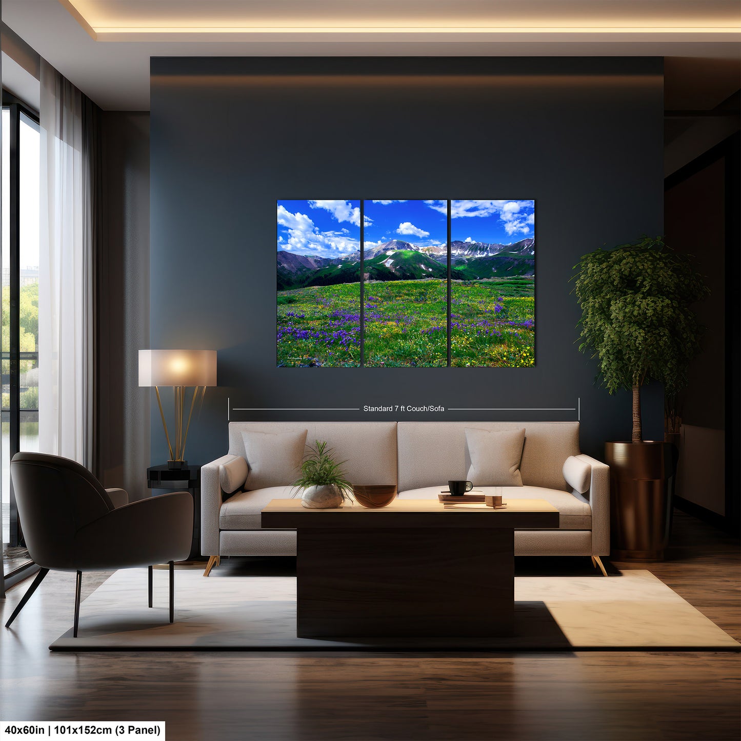 Mountain wildflower picture, Colorado wall art, aspen wildflowers, bedroom wall art, 3 piece wall art canvas