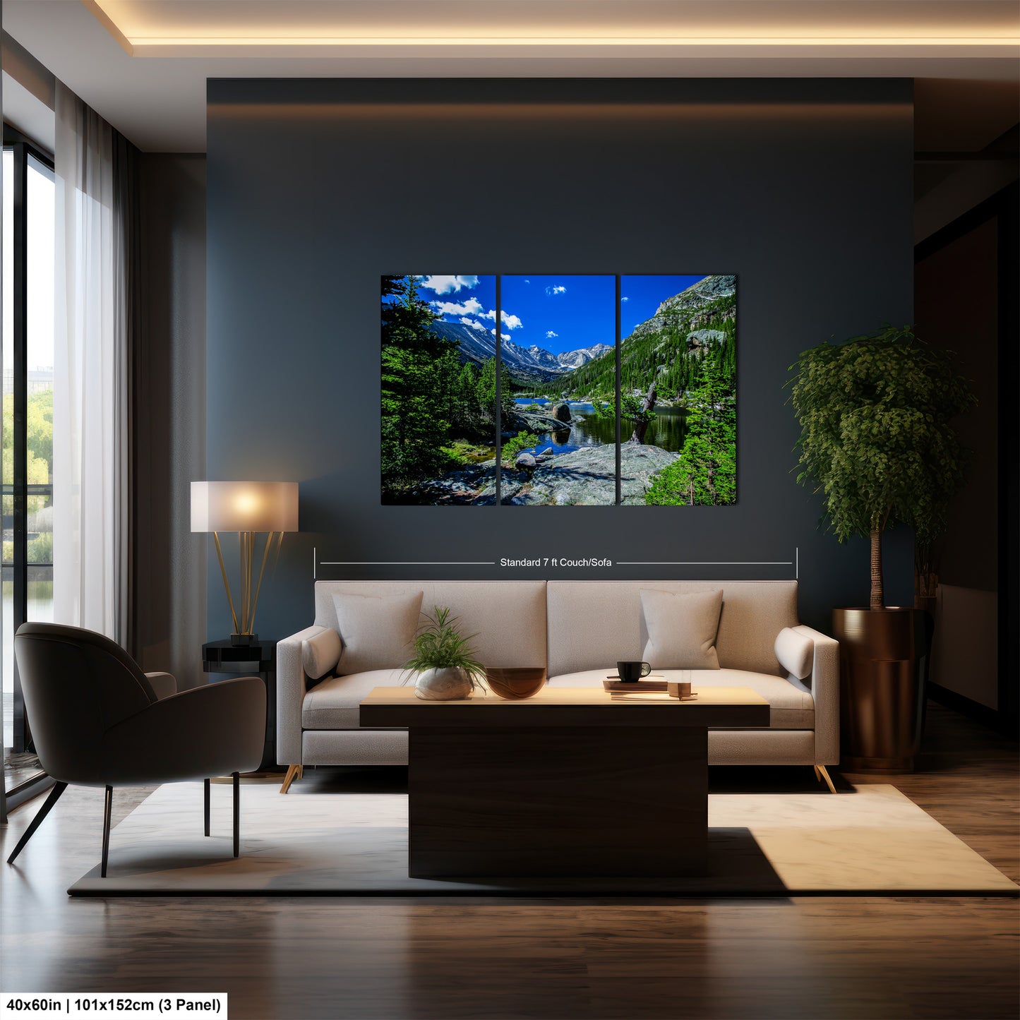 Rocky Mountains canvas, Estes Park Mills Lake print, Rocky Mountain National Park, Colorado lake, mountain lake, large framed artwork