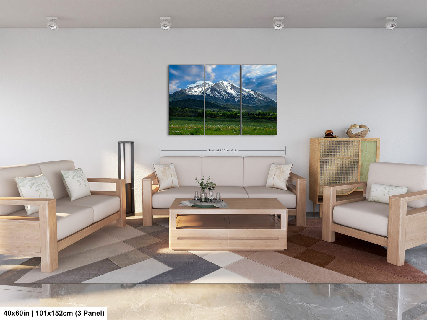 Mt. Sopris picture, Colorado mountain art, Aspen Colorado, Mt. Sopris Carbondale, Colorado photography, extra large wall art, triptych