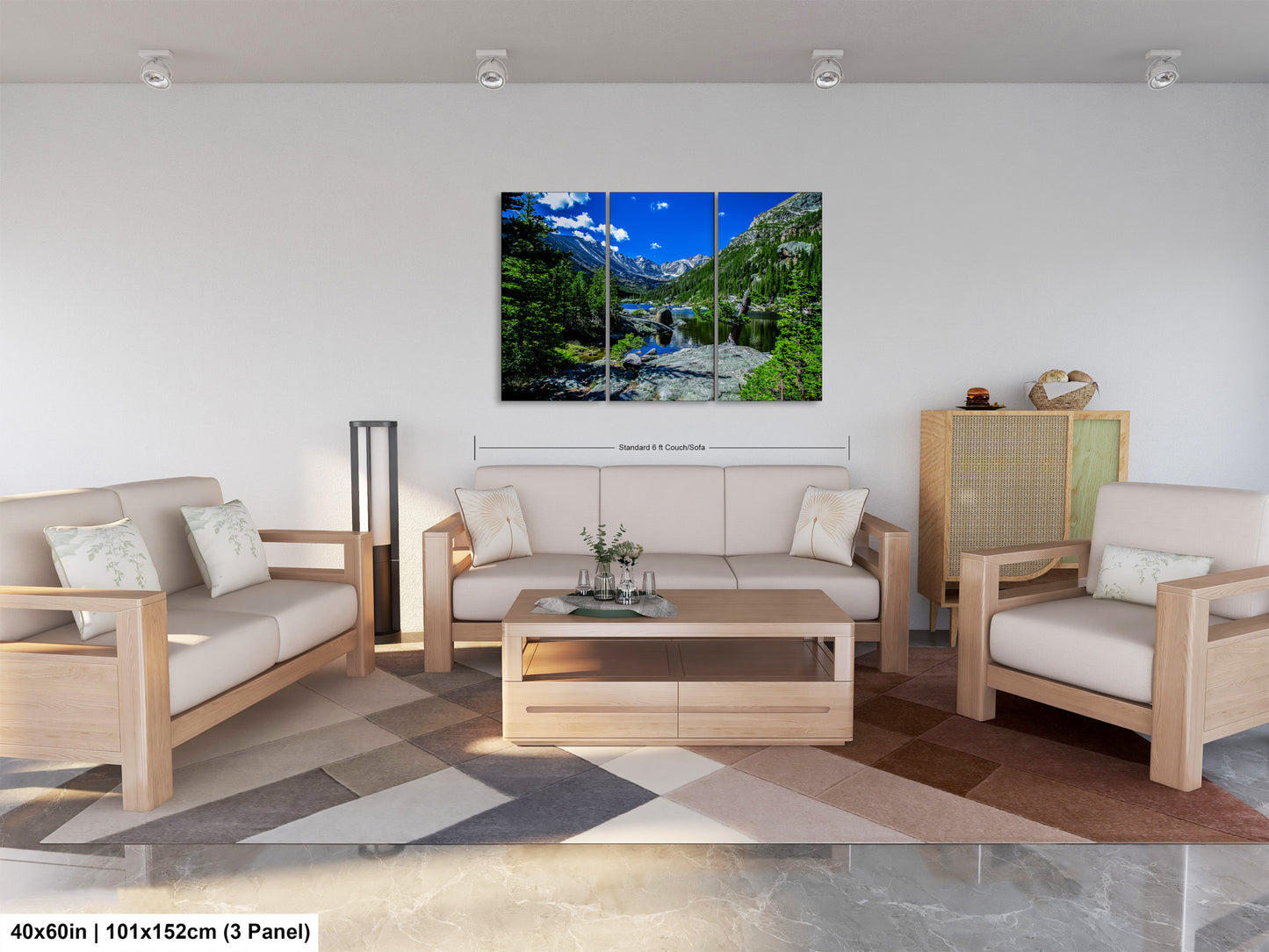 Rocky Mountains canvas, Estes Park Mills Lake print, Rocky Mountain National Park, Colorado lake, mountain lake, large framed artwork