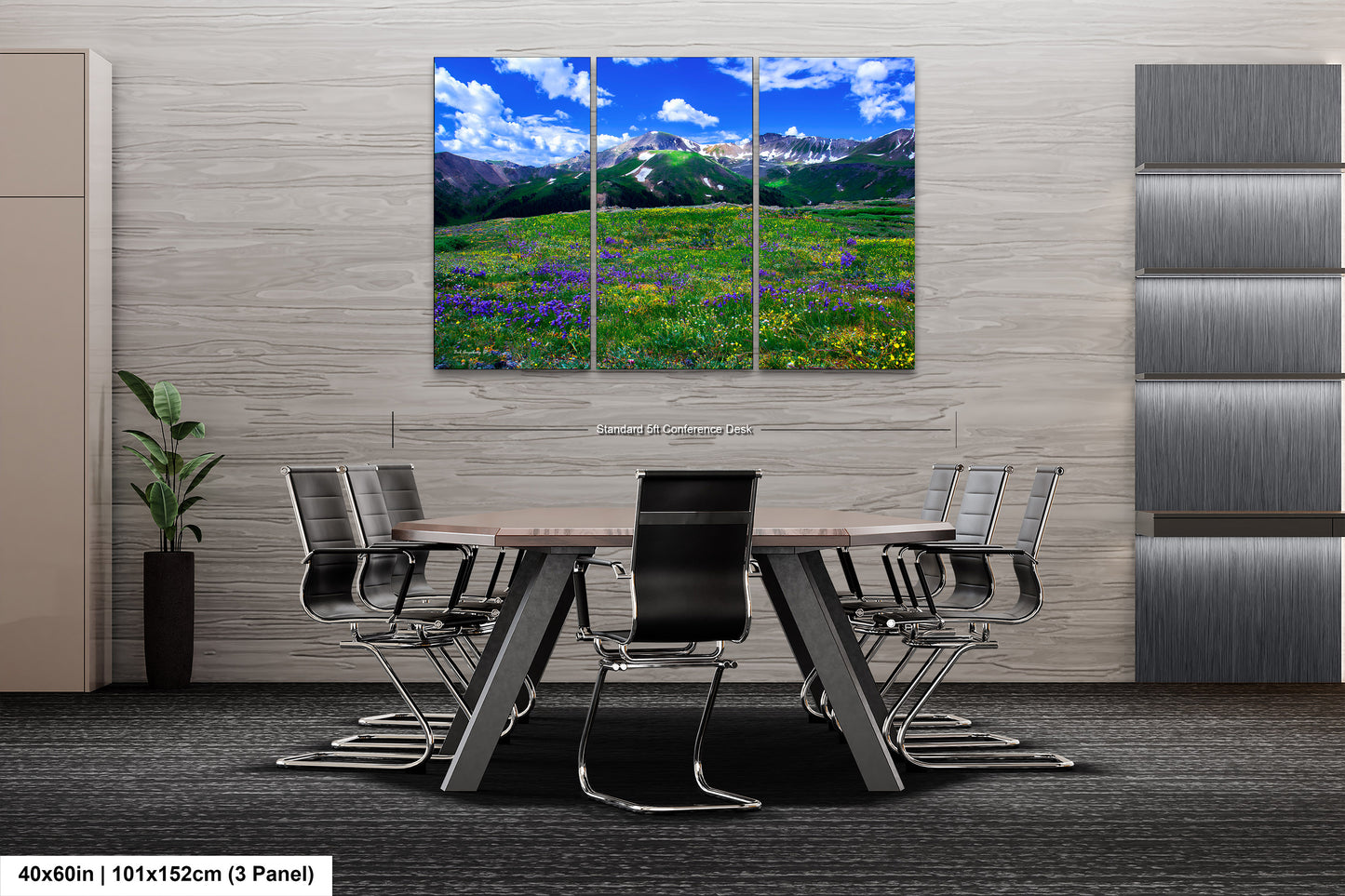 Mountain wildflower picture, Colorado wall art, aspen wildflowers, bedroom wall art, 3 piece wall art canvas