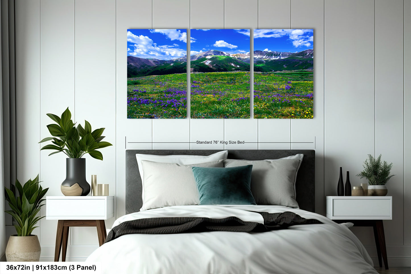 Mountain wildflower picture, Colorado wall art, aspen wildflowers, bedroom wall art, 3 piece wall art canvas