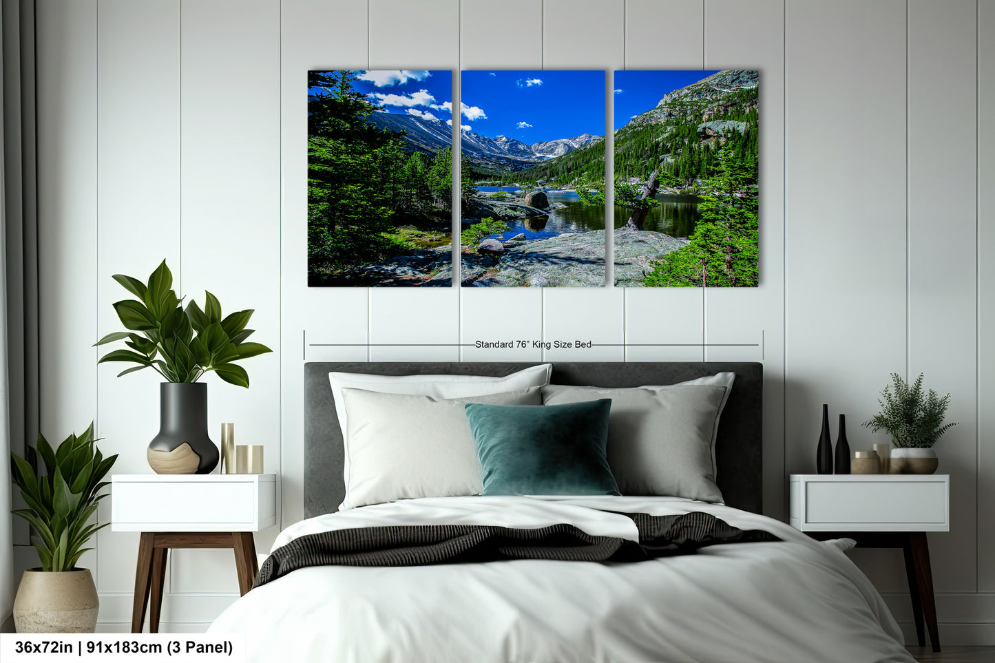 Rocky Mountains canvas, Estes Park Mills Lake print, Rocky Mountain National Park, Colorado lake, mountain lake, large framed artwork