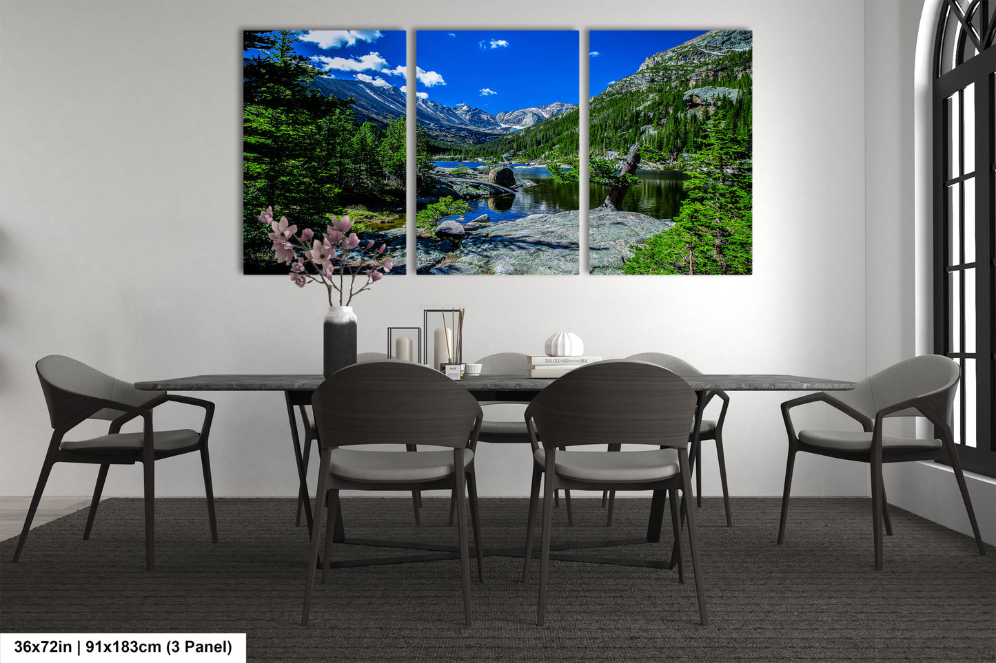 Rocky Mountains canvas, Estes Park Mills Lake print, Rocky Mountain National Park, Colorado lake, mountain lake, large framed artwork