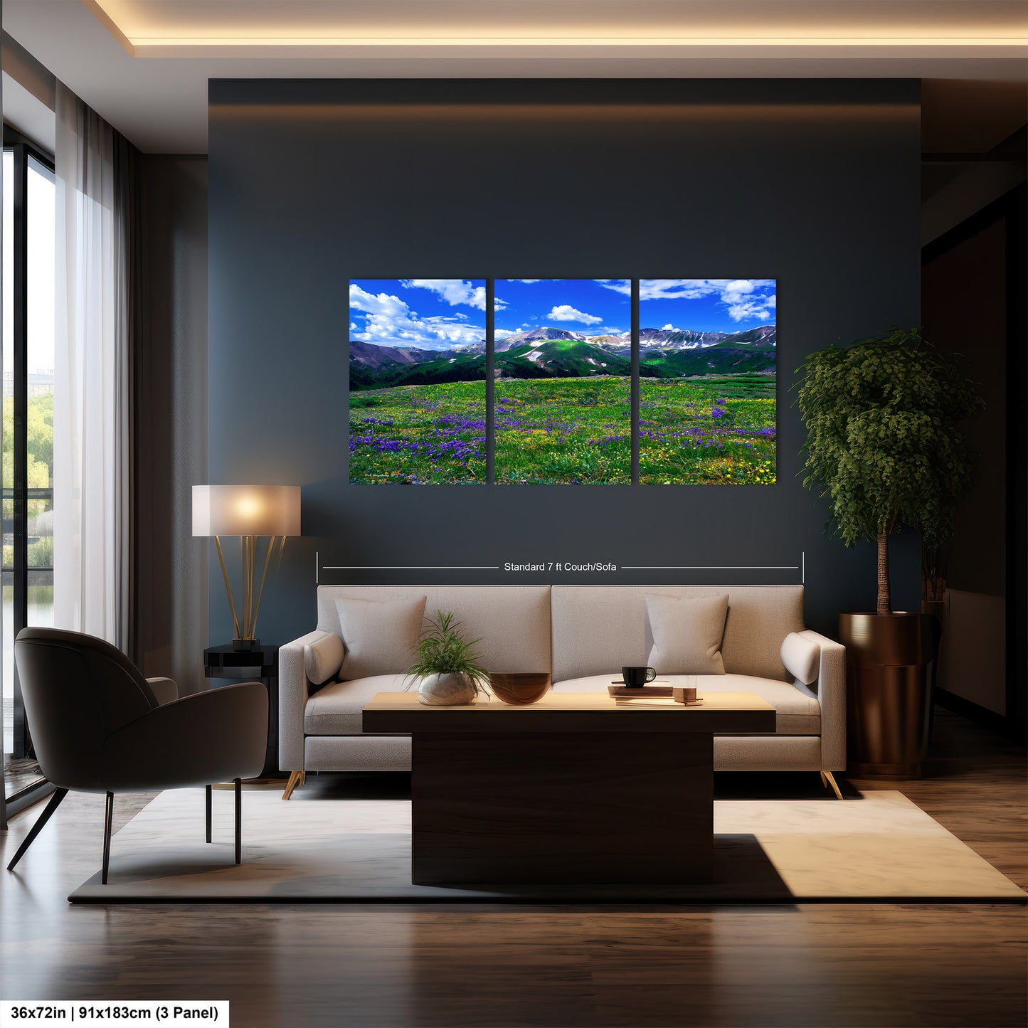 Mountain wildflower picture, Colorado wall art, aspen wildflowers, bedroom wall art, 3 piece wall art canvas