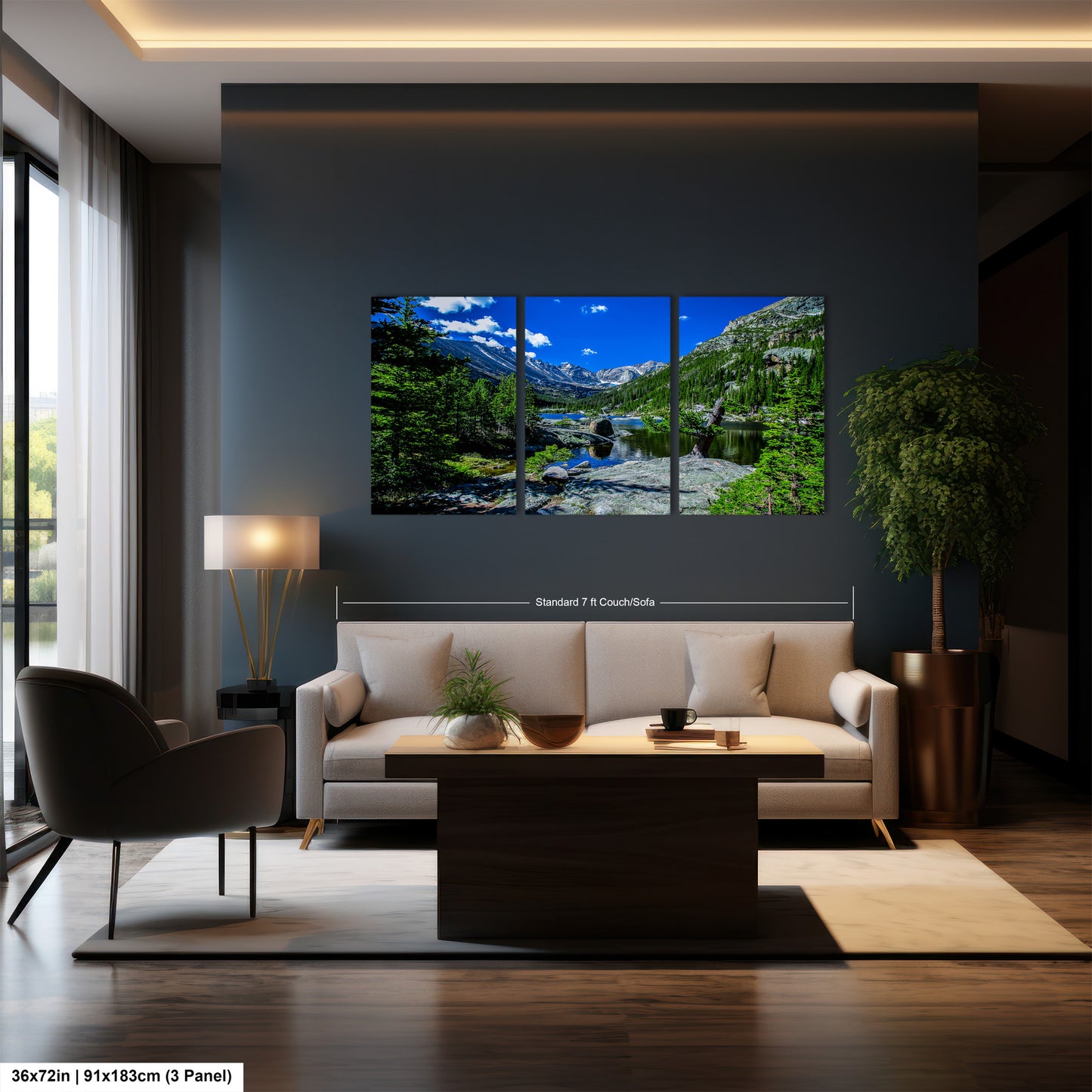 Rocky Mountains canvas, Estes Park Mills Lake print, Rocky Mountain National Park, Colorado lake, mountain lake, large framed artwork