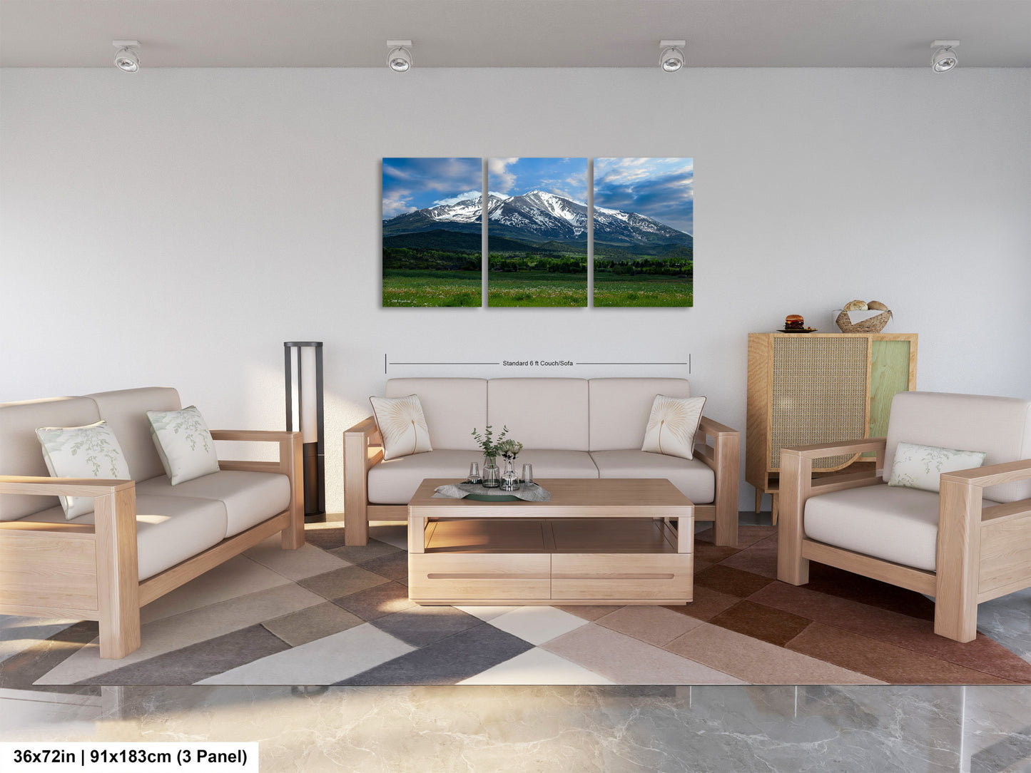 Mt. Sopris picture, Colorado mountain art, Aspen Colorado, Mt. Sopris Carbondale, Colorado photography, extra large wall art, triptych