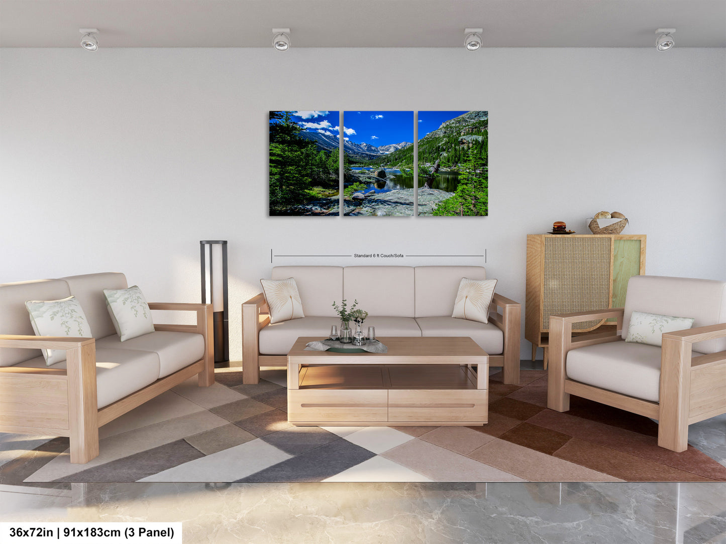 Rocky Mountains canvas, Estes Park Mills Lake print, Rocky Mountain National Park, Colorado lake, mountain lake, large framed artwork