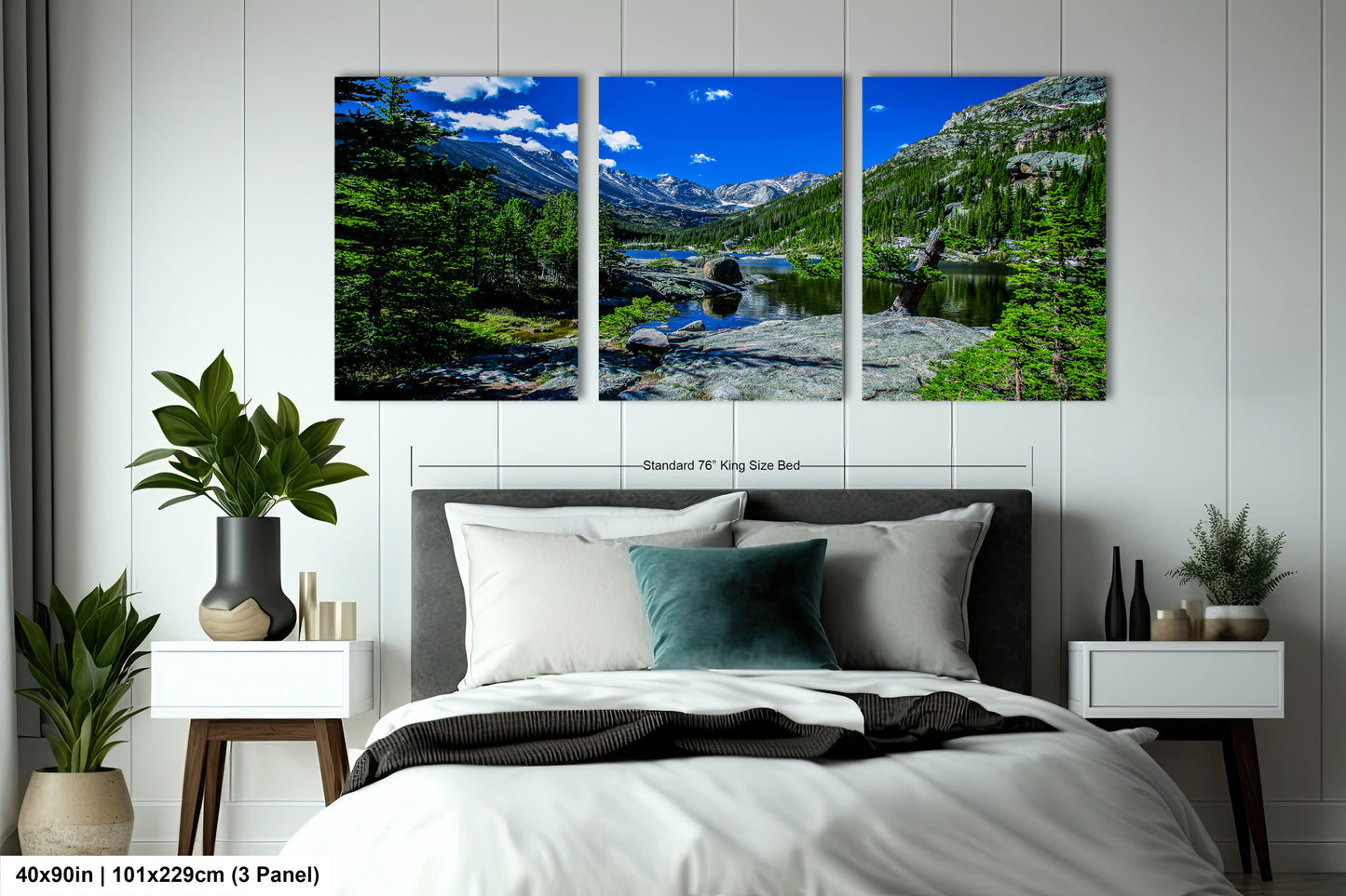 Rocky Mountains canvas, Estes Park Mills Lake print, Rocky Mountain National Park, Colorado lake, mountain lake, large framed artwork