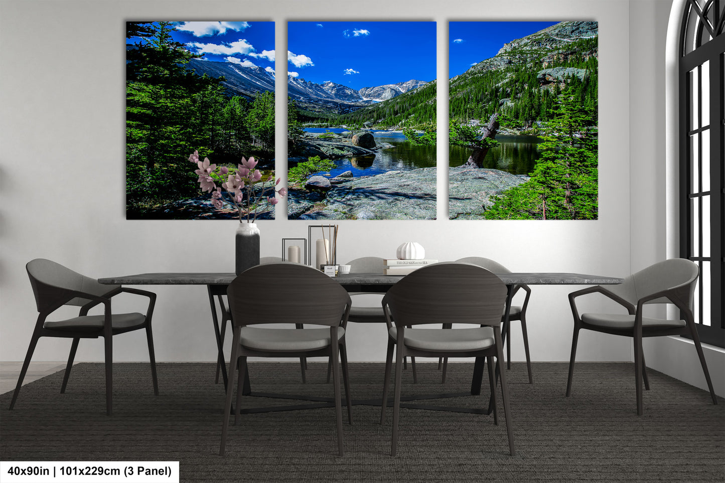 Rocky Mountains canvas, Estes Park Mills Lake print, Rocky Mountain National Park, Colorado lake, mountain lake, large framed artwork