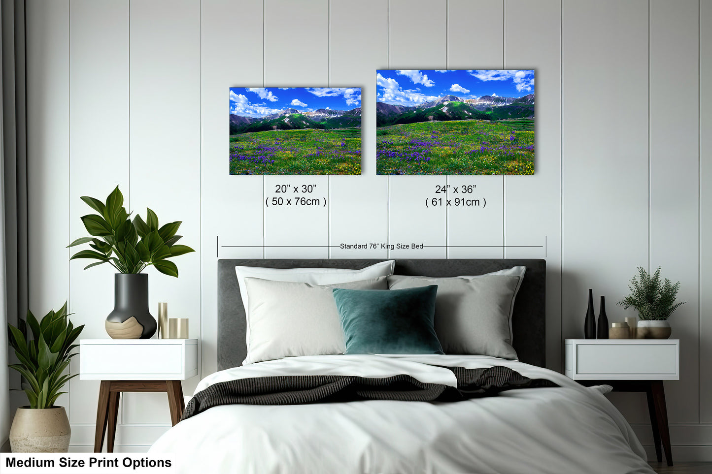 Mountain wildflower picture, Colorado wall art, aspen wildflowers, bedroom wall art, 3 piece wall art canvas