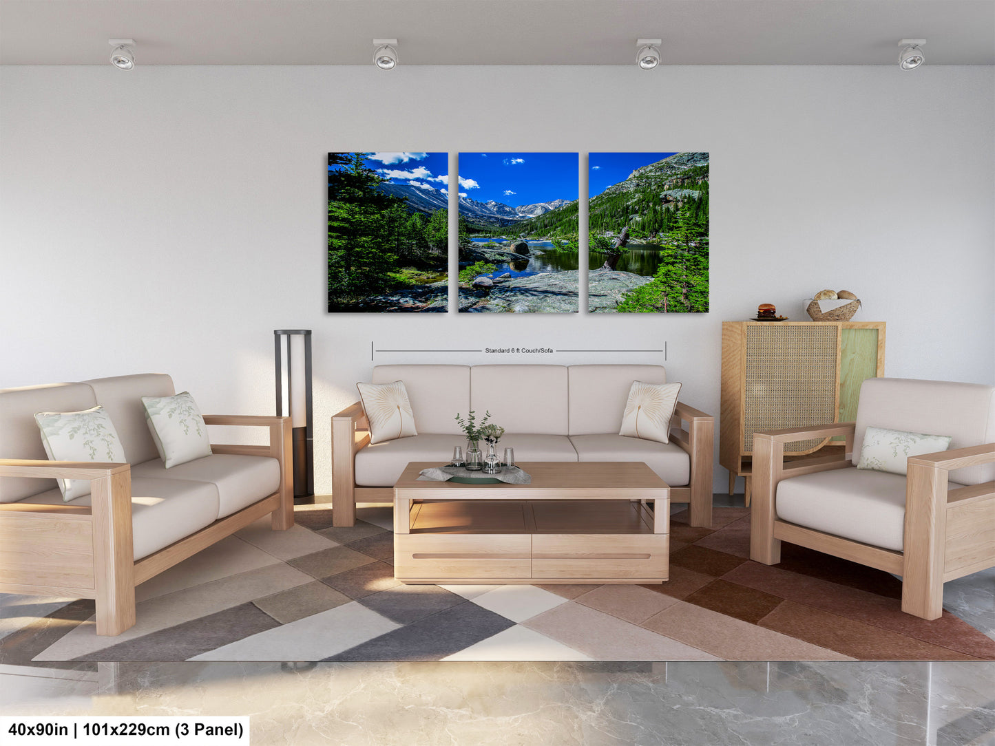 Rocky Mountains canvas, Estes Park Mills Lake print, Rocky Mountain National Park, Colorado lake, mountain lake, large framed artwork