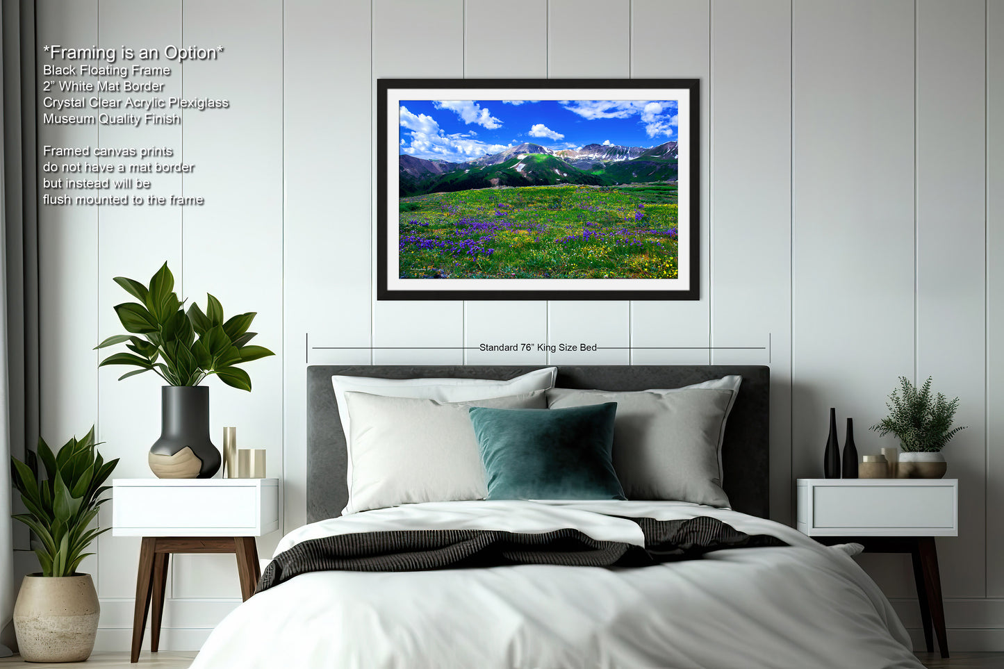 Mountain wildflower picture, Colorado wall art, aspen wildflowers, bedroom wall art, 3 piece wall art canvas