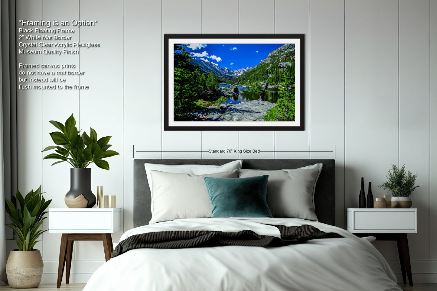 Rocky Mountains canvas, Estes Park Mills Lake print, Rocky Mountain National Park, Colorado lake, mountain lake, large framed artwork