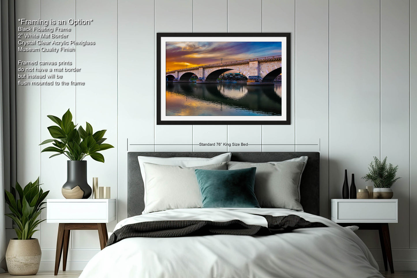 Lakefront Legacy: London Bridge Photography Lake Havasu City Arizona Canvas Print Home Decor