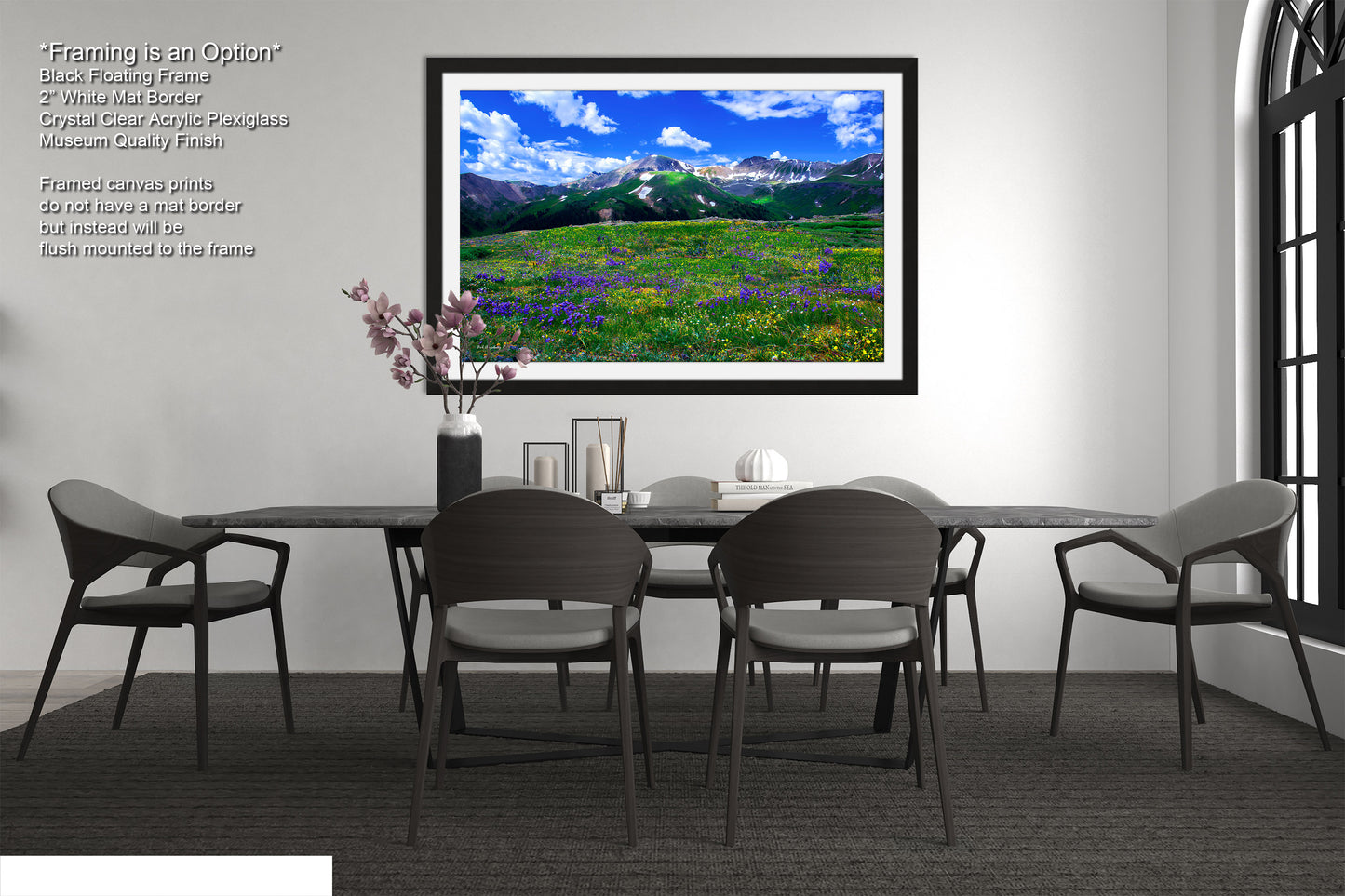 Mountain wildflower picture, Colorado wall art, aspen wildflowers, bedroom wall art, 3 piece wall art canvas