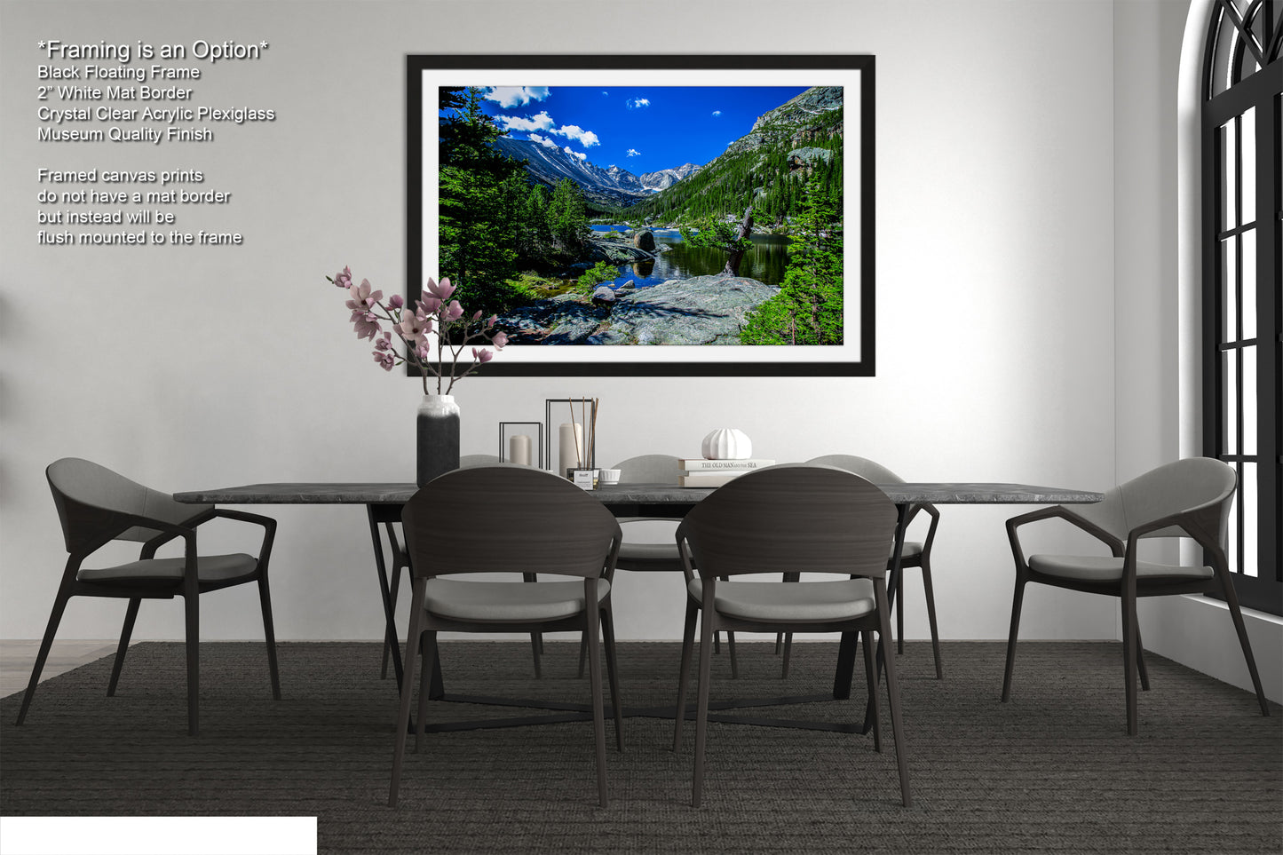 Rocky Mountains canvas, Estes Park Mills Lake print, Rocky Mountain National Park, Colorado lake, mountain lake, large framed artwork