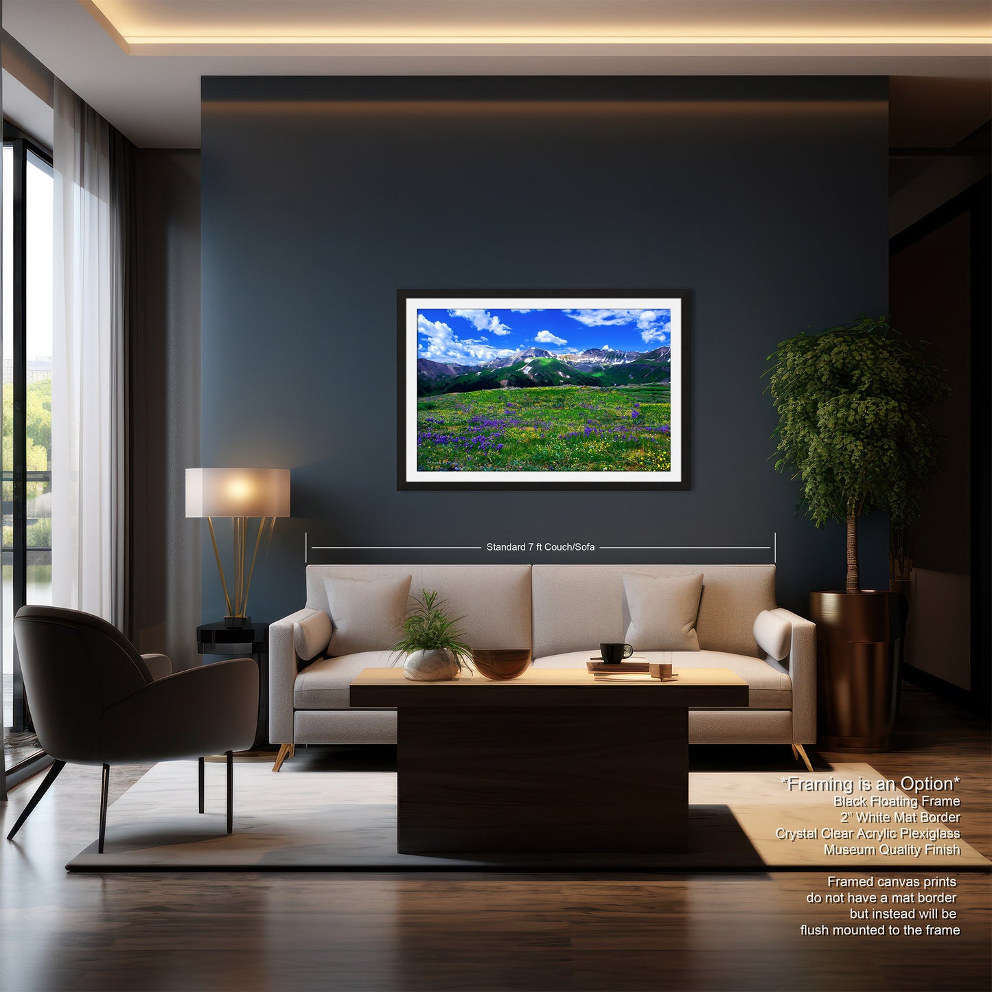 Mountain wildflower picture, Colorado wall art, aspen wildflowers, bedroom wall art, 3 piece wall art canvas