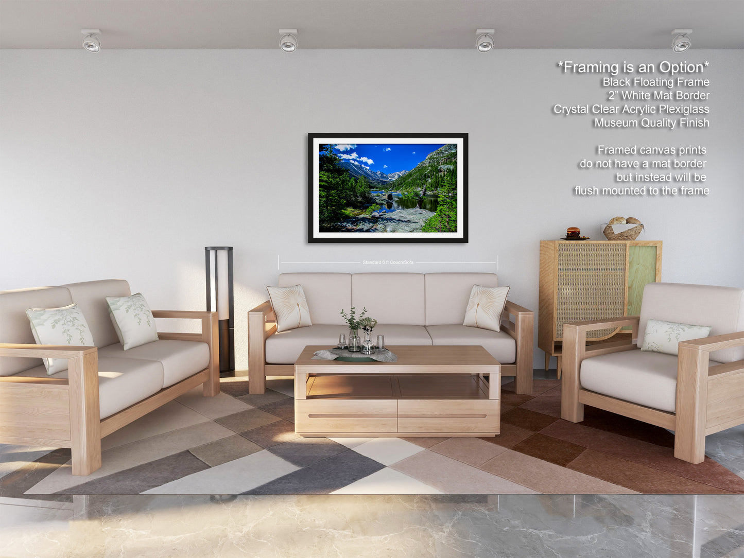 Rocky Mountains canvas, Estes Park Mills Lake print, Rocky Mountain National Park, Colorado lake, mountain lake, large framed artwork
