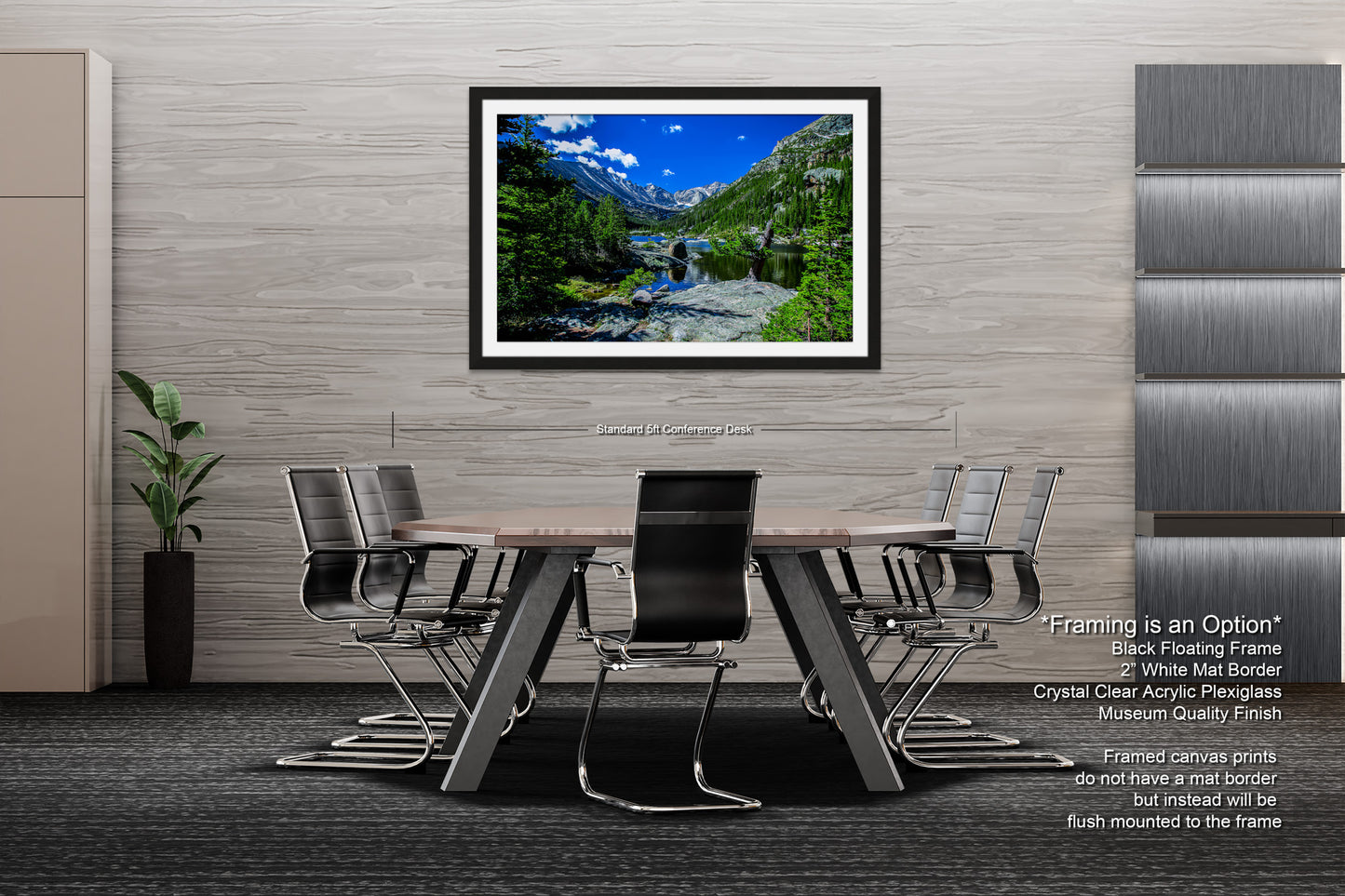 Rocky Mountains canvas, Estes Park Mills Lake print, Rocky Mountain National Park, Colorado lake, mountain lake, large framed artwork