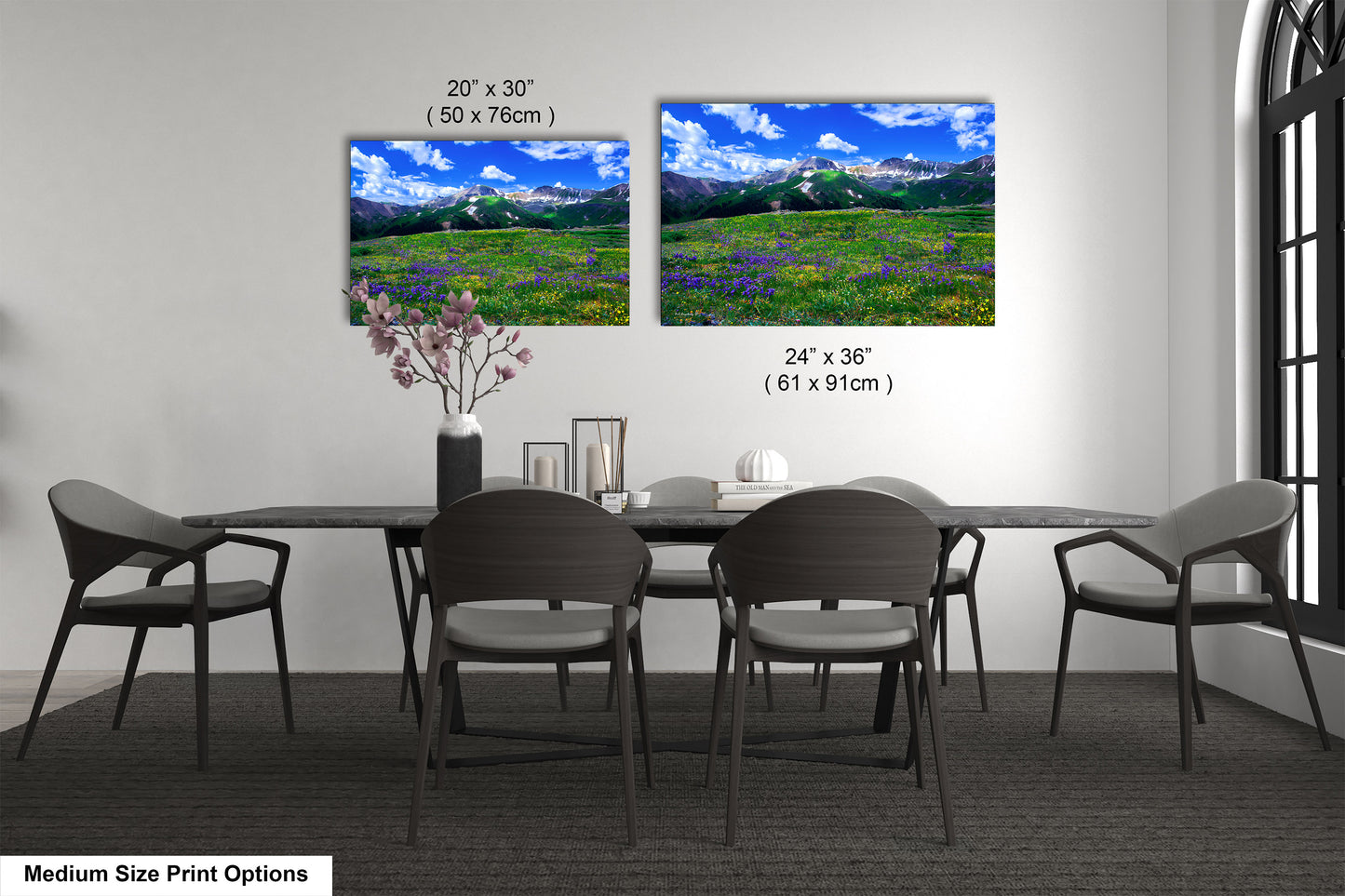 Mountain wildflower picture, Colorado wall art, aspen wildflowers, bedroom wall art, 3 piece wall art canvas