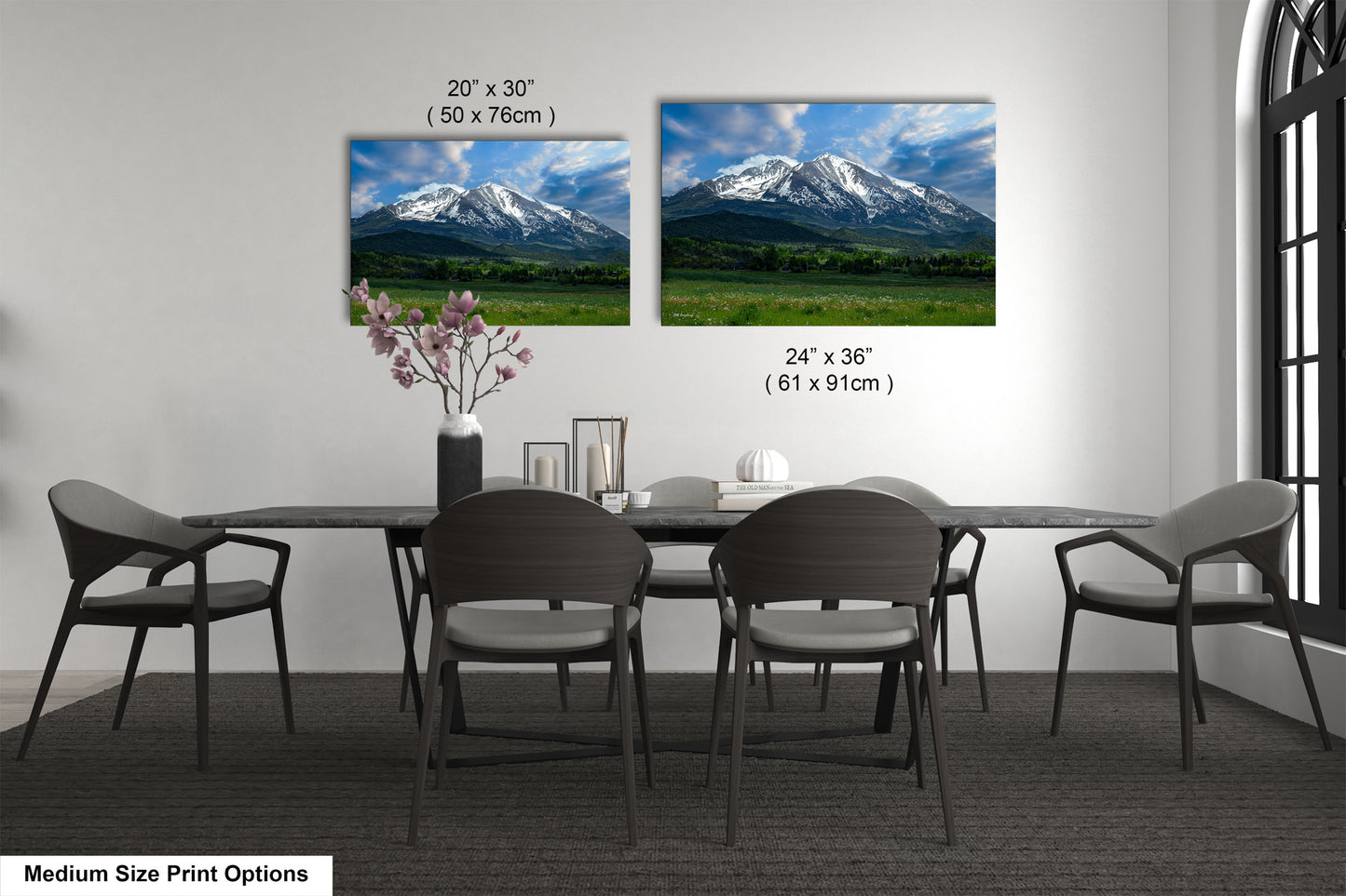 Mt. Sopris picture, Colorado mountain art, Aspen Colorado, Mt. Sopris Carbondale, Colorado photography, extra large wall art, triptych