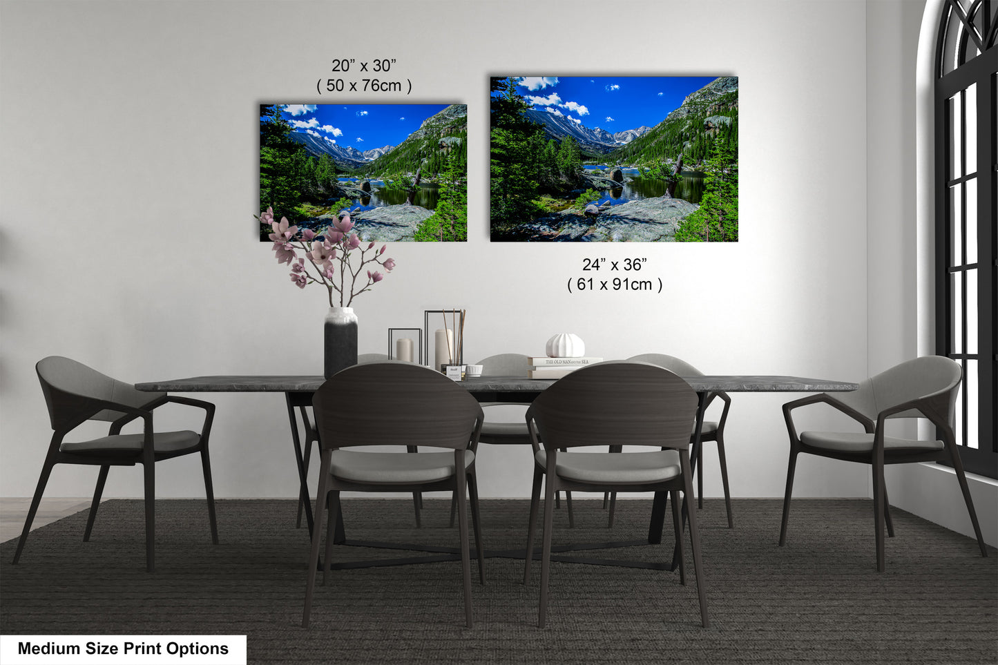 Rocky Mountains canvas, Estes Park Mills Lake print, Rocky Mountain National Park, Colorado lake, mountain lake, large framed artwork