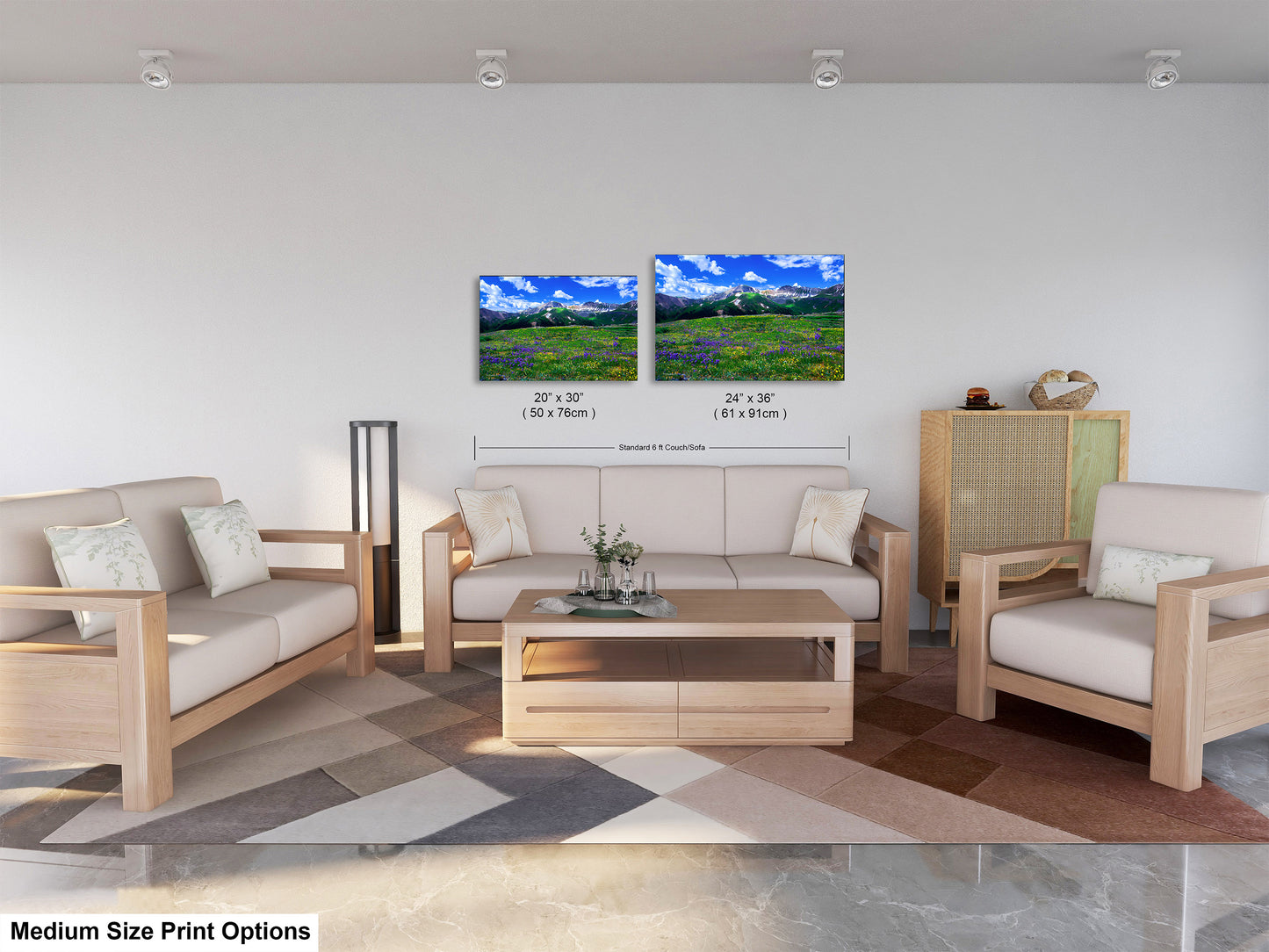 Mountain wildflower picture, Colorado wall art, aspen wildflowers, bedroom wall art, 3 piece wall art canvas