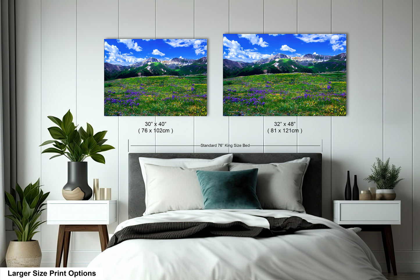 Mountain wildflower picture, Colorado wall art, aspen wildflowers, bedroom wall art, 3 piece wall art canvas